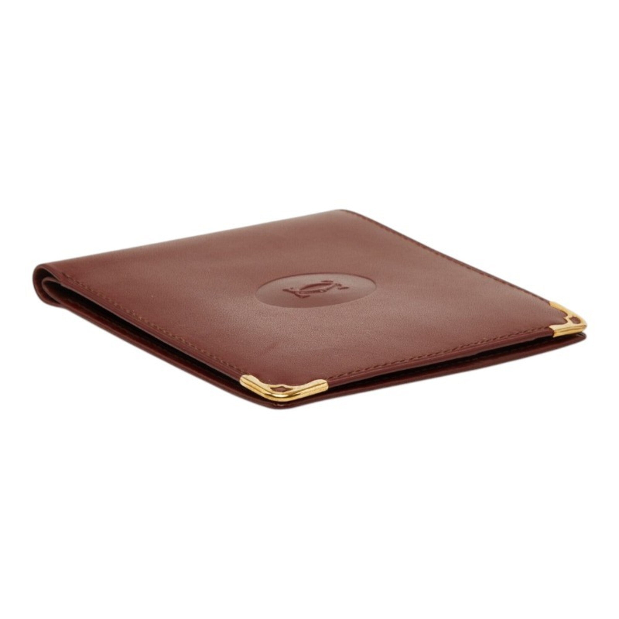 Cartier Bordeaux Leather Wallet (Bi-Fold) (Pre-Owned)