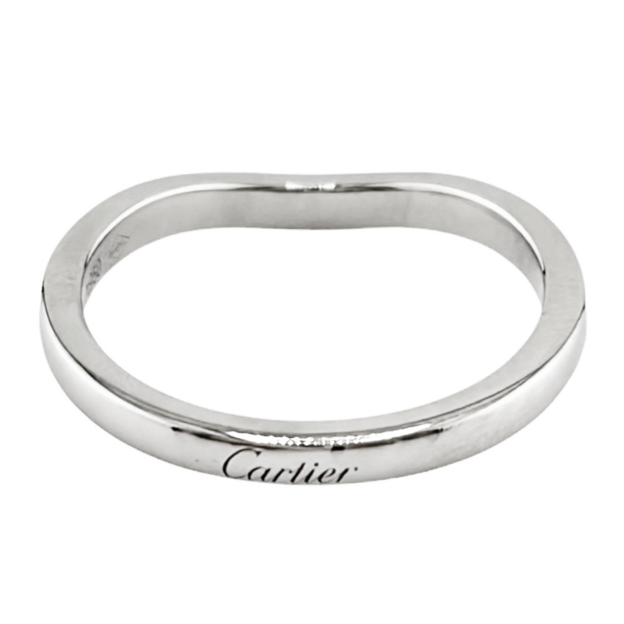 Cartier Silver Platinum 950 Band Ring (Pre-Owned)
