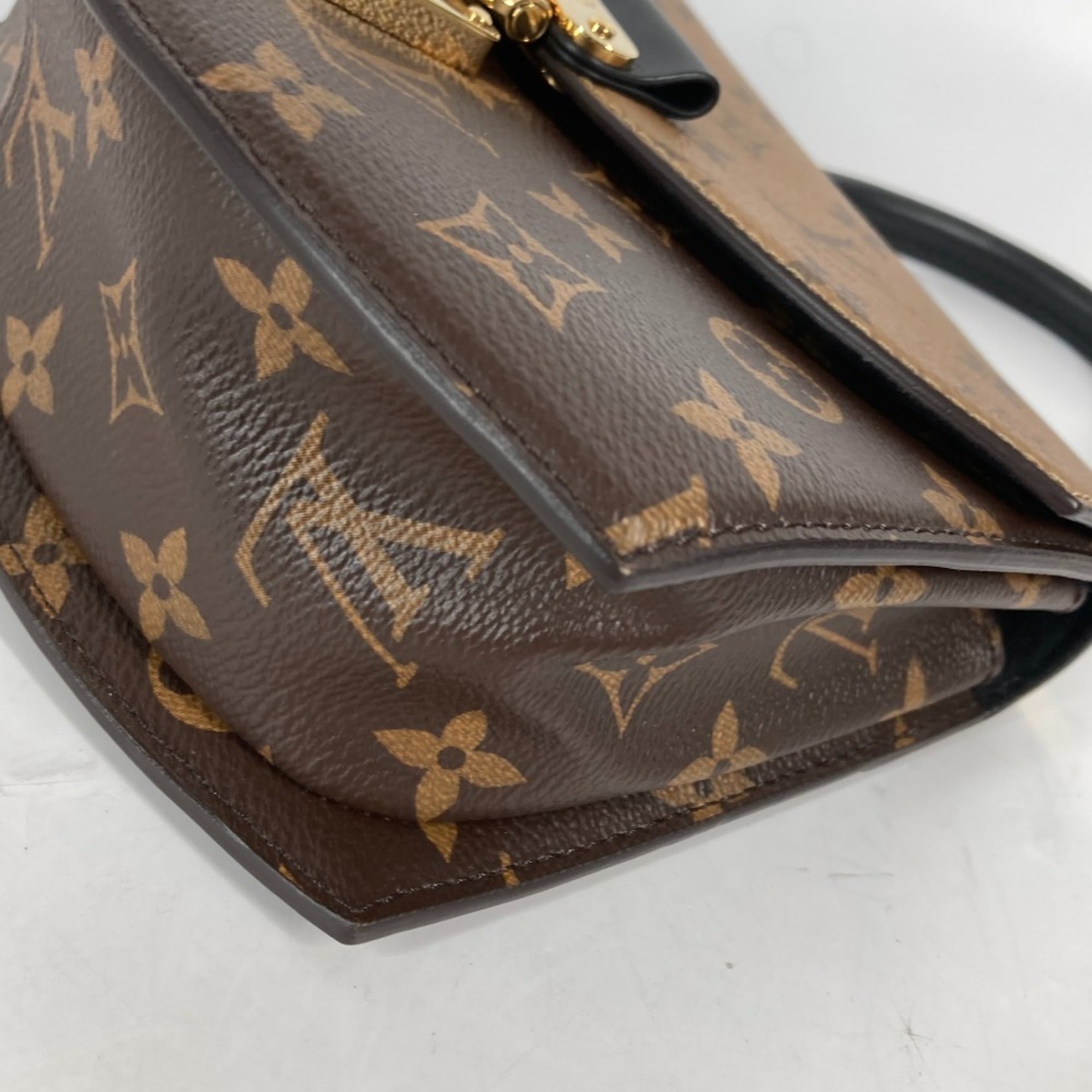 Louis Vuitton Beige Brown Monogram Reverse Monogram Reverse Handbag Shoulder Bag (Pre-Owned)