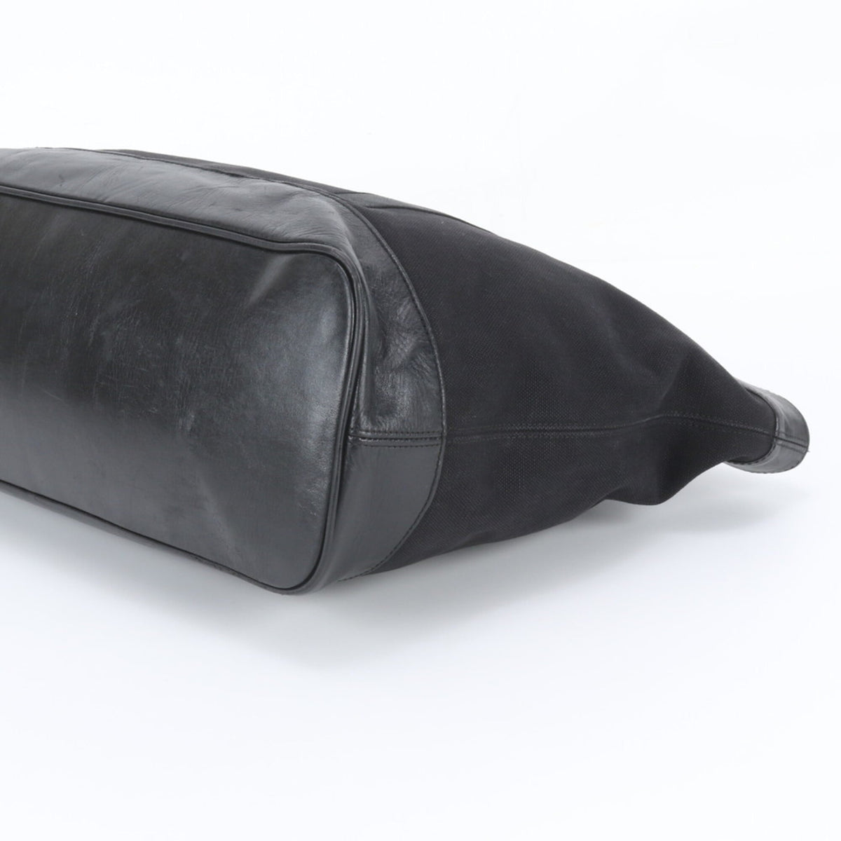 Balenciaga Black Leather Canvas Shoulder Bag Tote Bag (Pre-Owned)