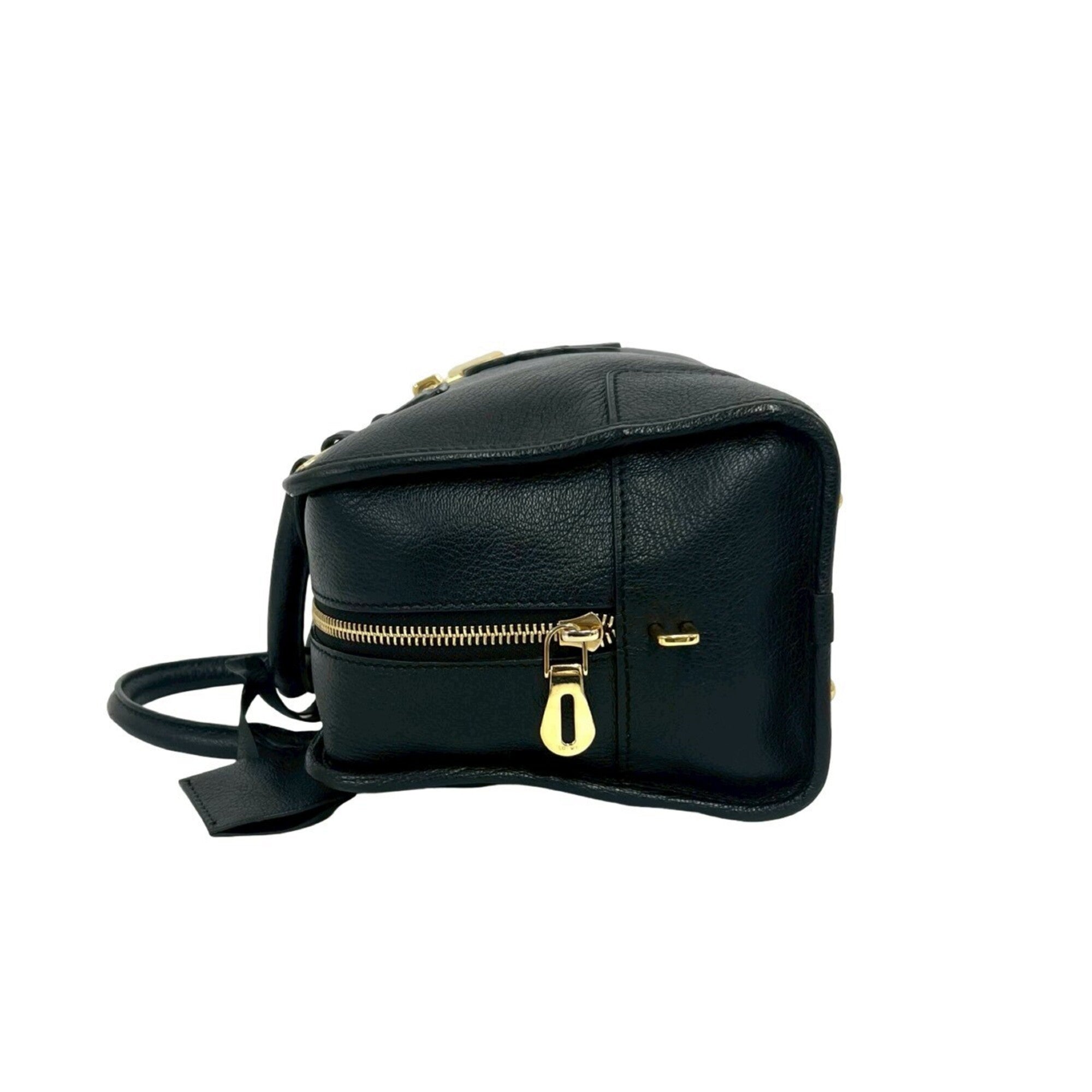 Loewe Black Leather Boston Bag Handbag (Pre-Owned)