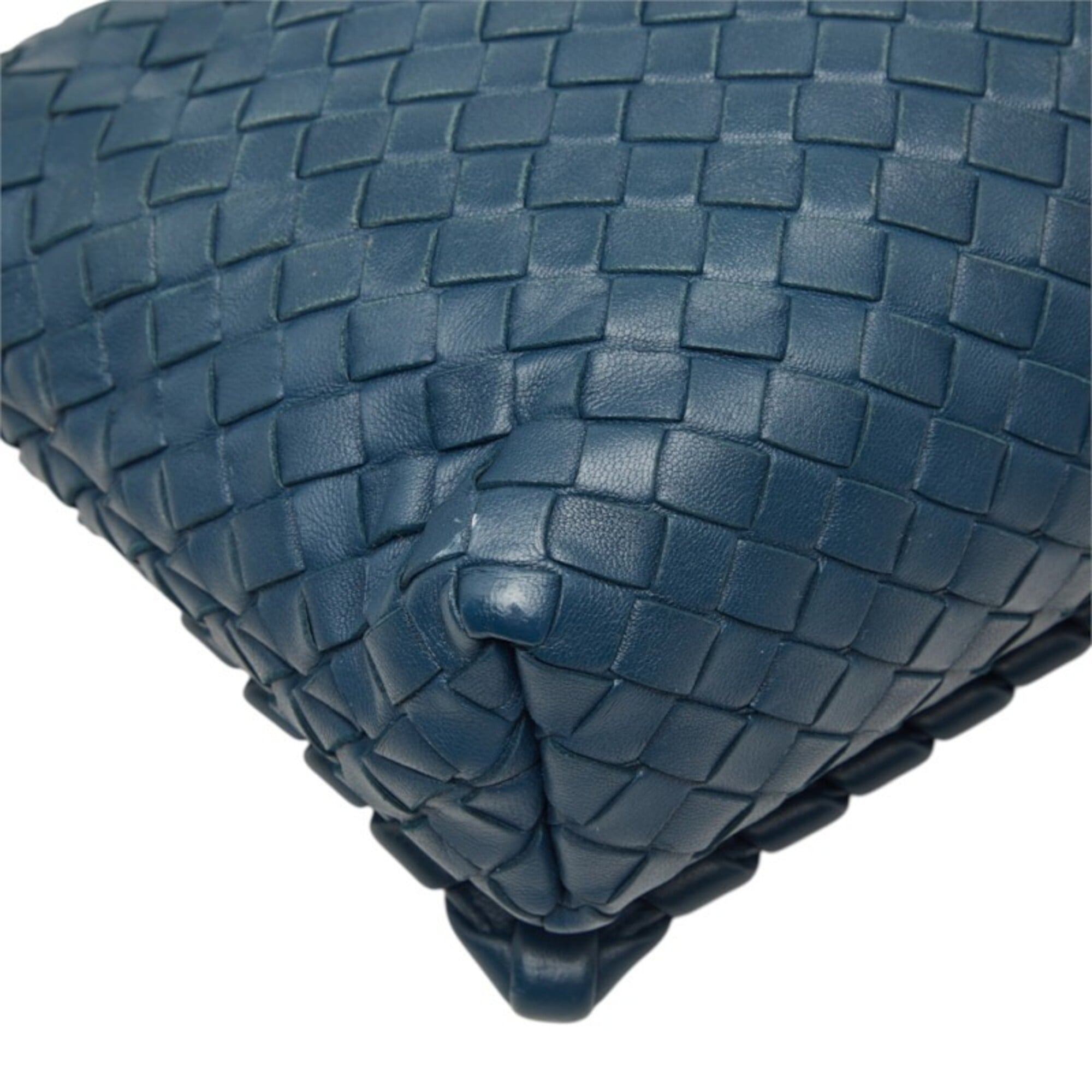 Bottega Veneta Navy Intrecciato Shoulder Bag (Pre-Owned)