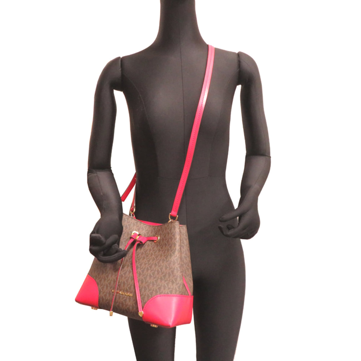 Michael Kors Brown Red Color Pvc Leather Handbag (Pre-Owned)