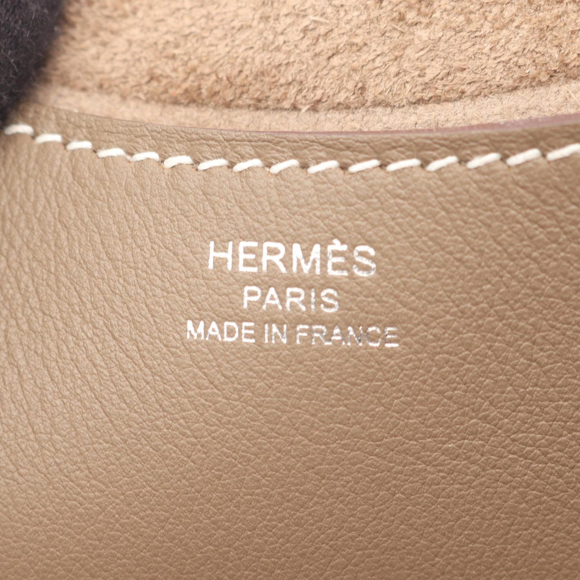 Hermes Gray Taurillon Clemence Leather Leather Handbag (Pre-Owned)