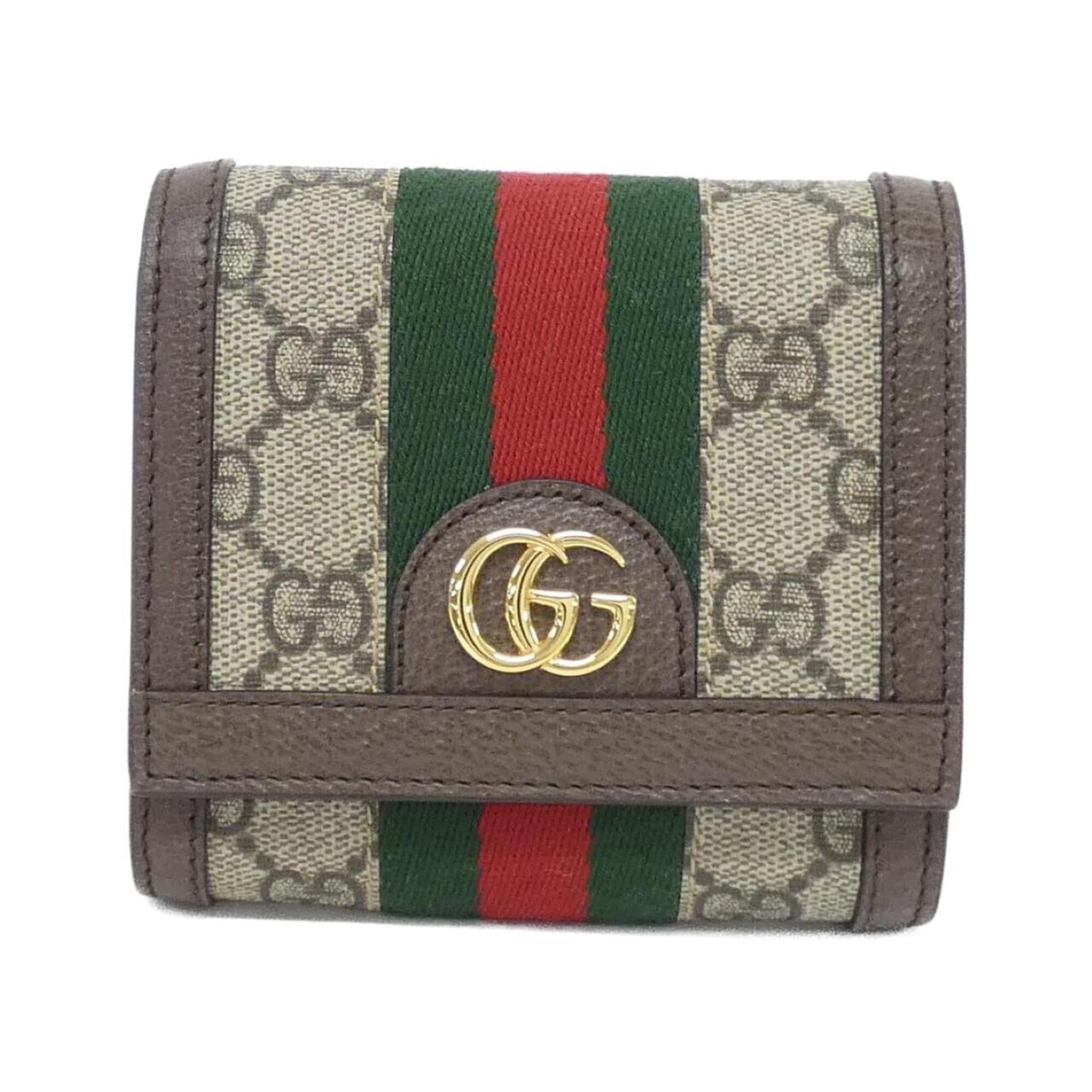 Gucci Beige Brown Gg Supreme Long Wallet (Bi-Fold) (Pre-Owned)