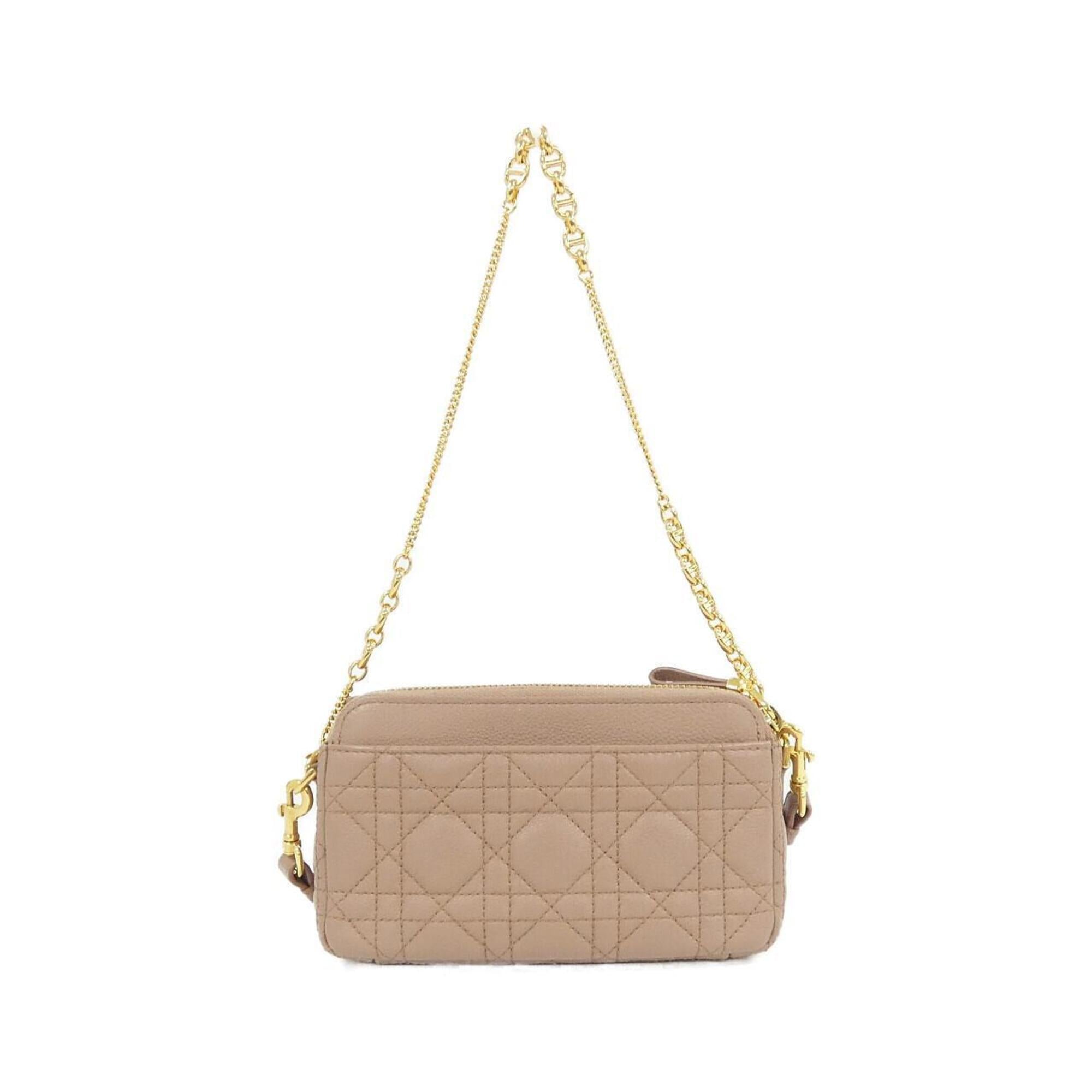 Christian Dior Pink Leather Handbag Pouch Shoulder Bag (Pre-Owned)