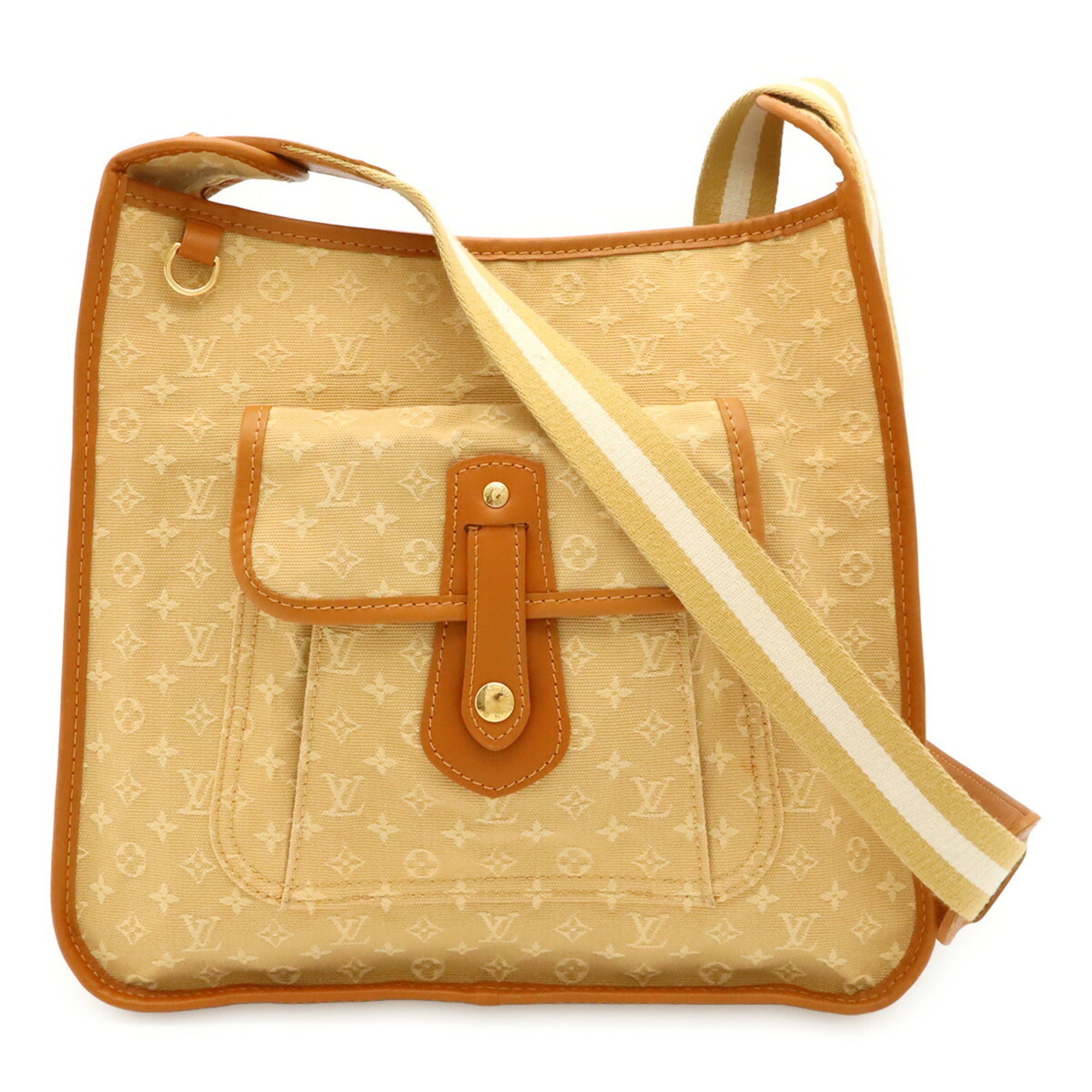 Louis Vuitton Beige Canvas Leather Shoulder Bag (Pre-Owned)
