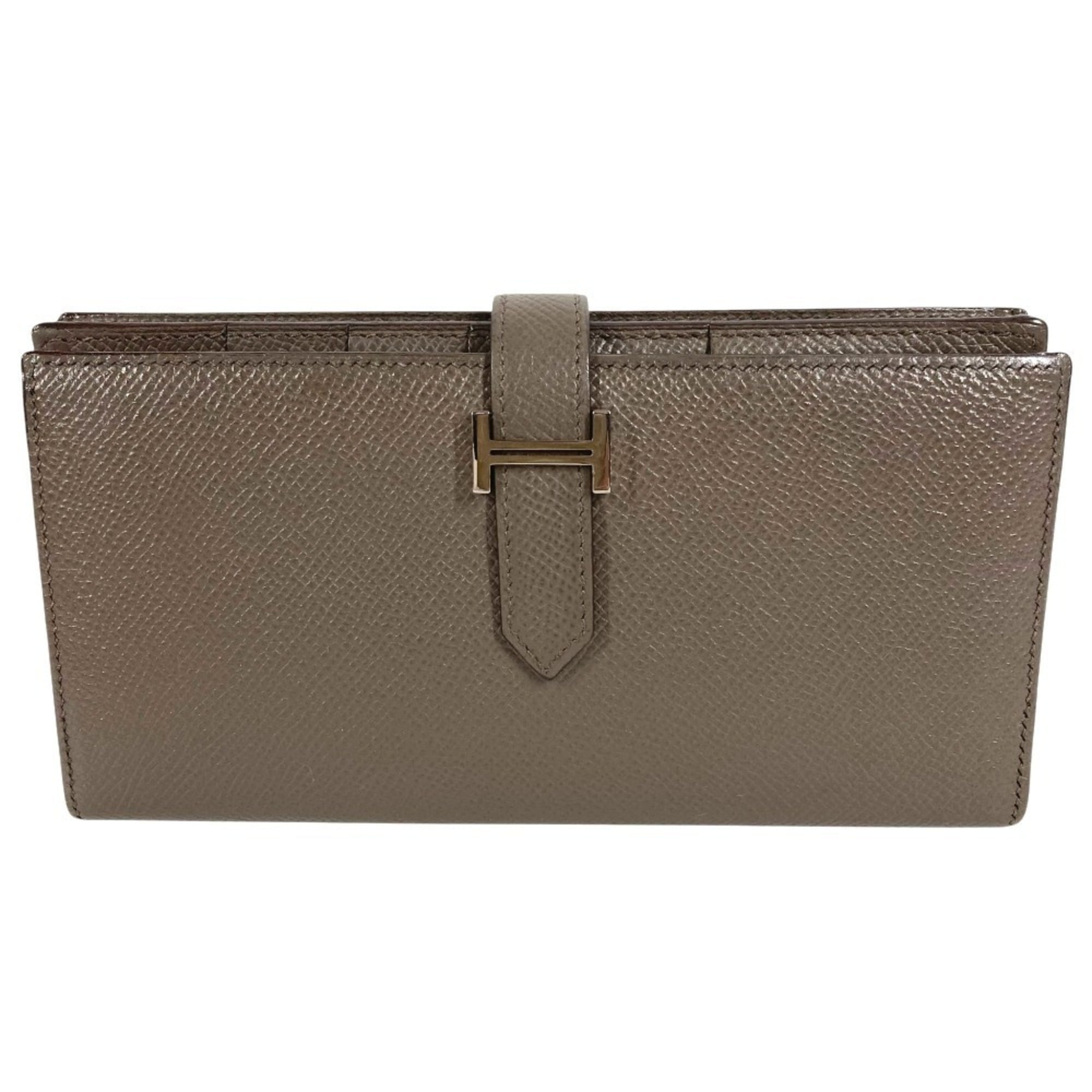 Hermes Gray Epsom Leather Long Wallet (Bi-Fold) (Pre-Owned)