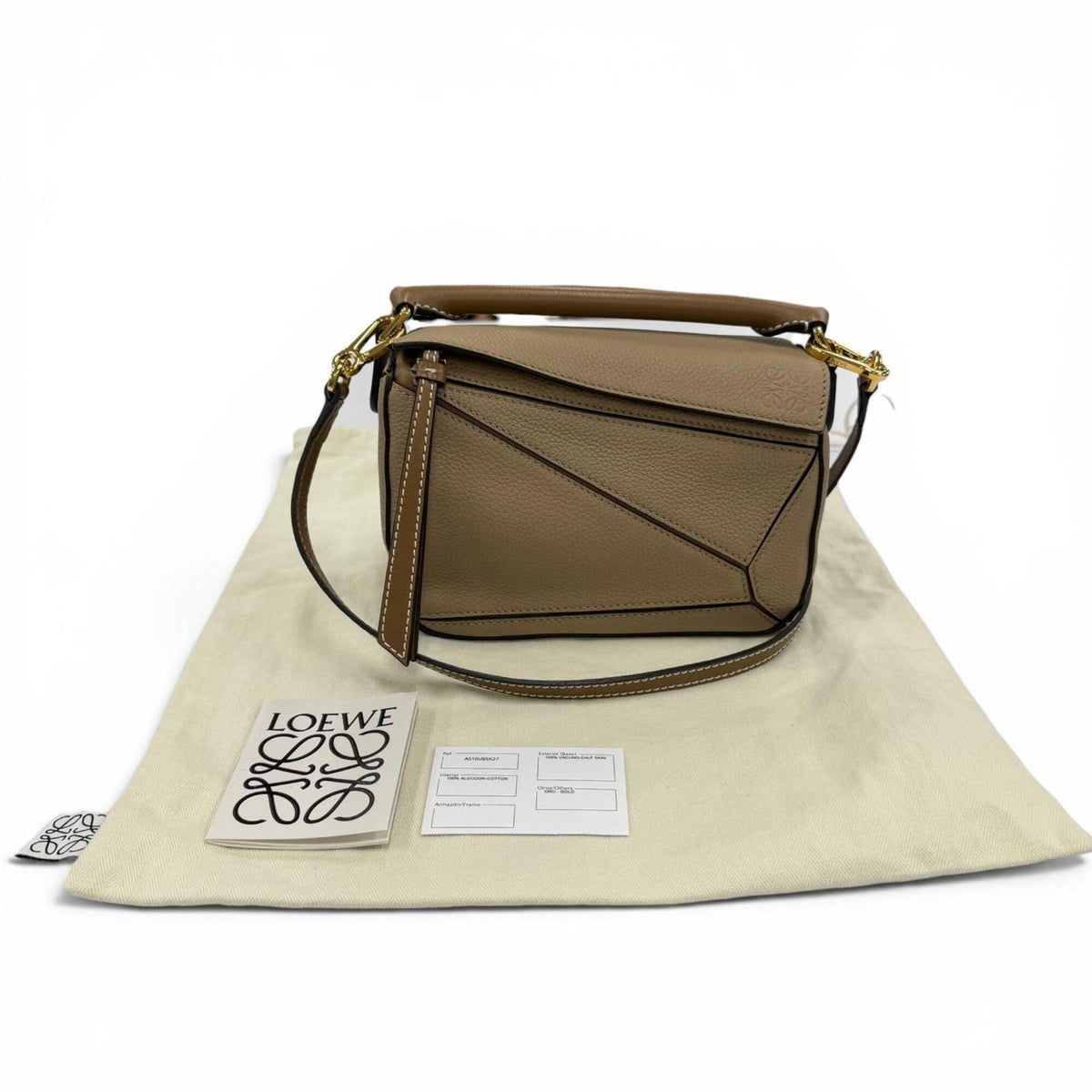 Loewe Beige Leather Handbag Shoulder Bag (Pre-Owned)