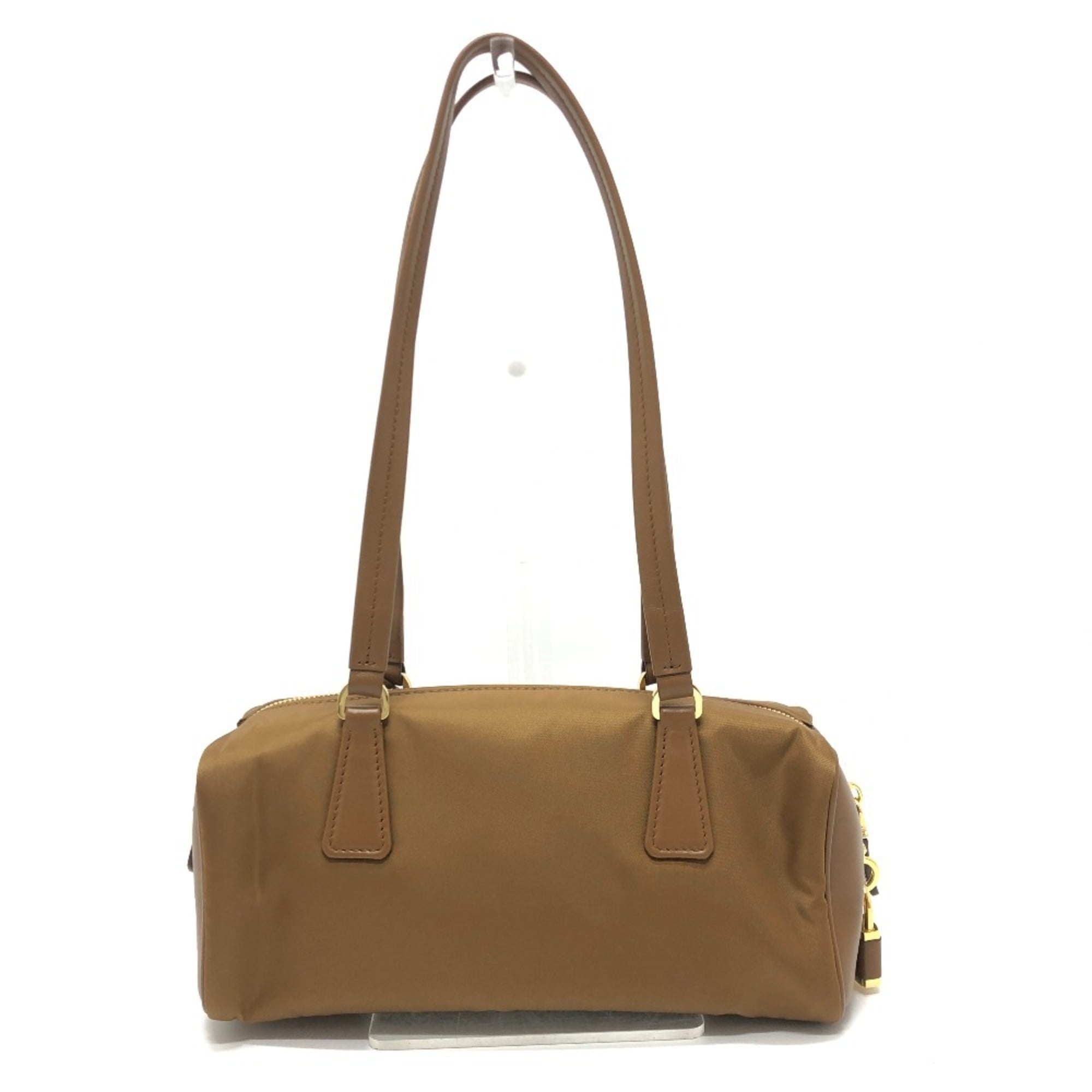 Prada Brown Nylon Leather Shoulder Bag (Pre-Owned)