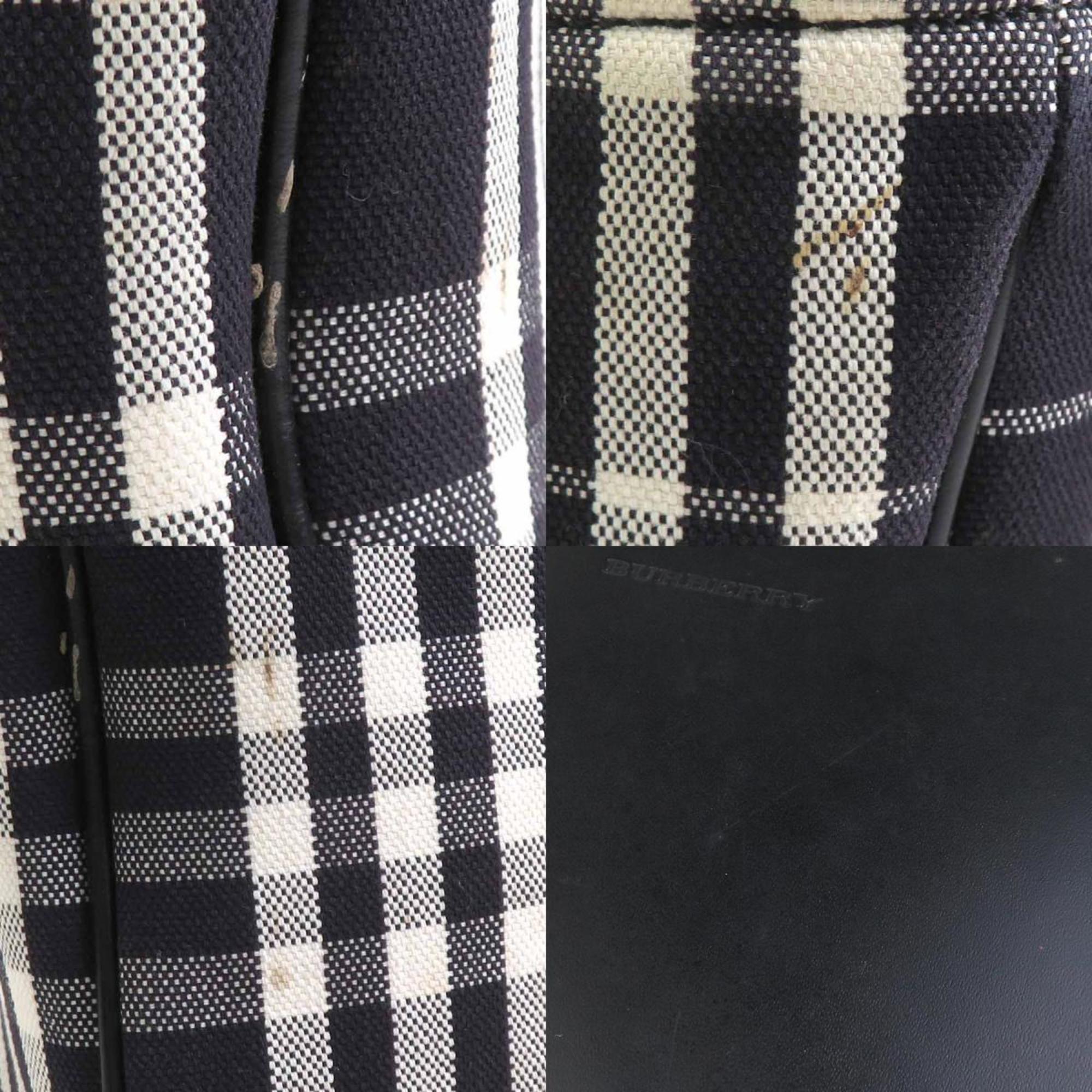 Burberry Black Canvas Leather Handbag (Pre-Owned)