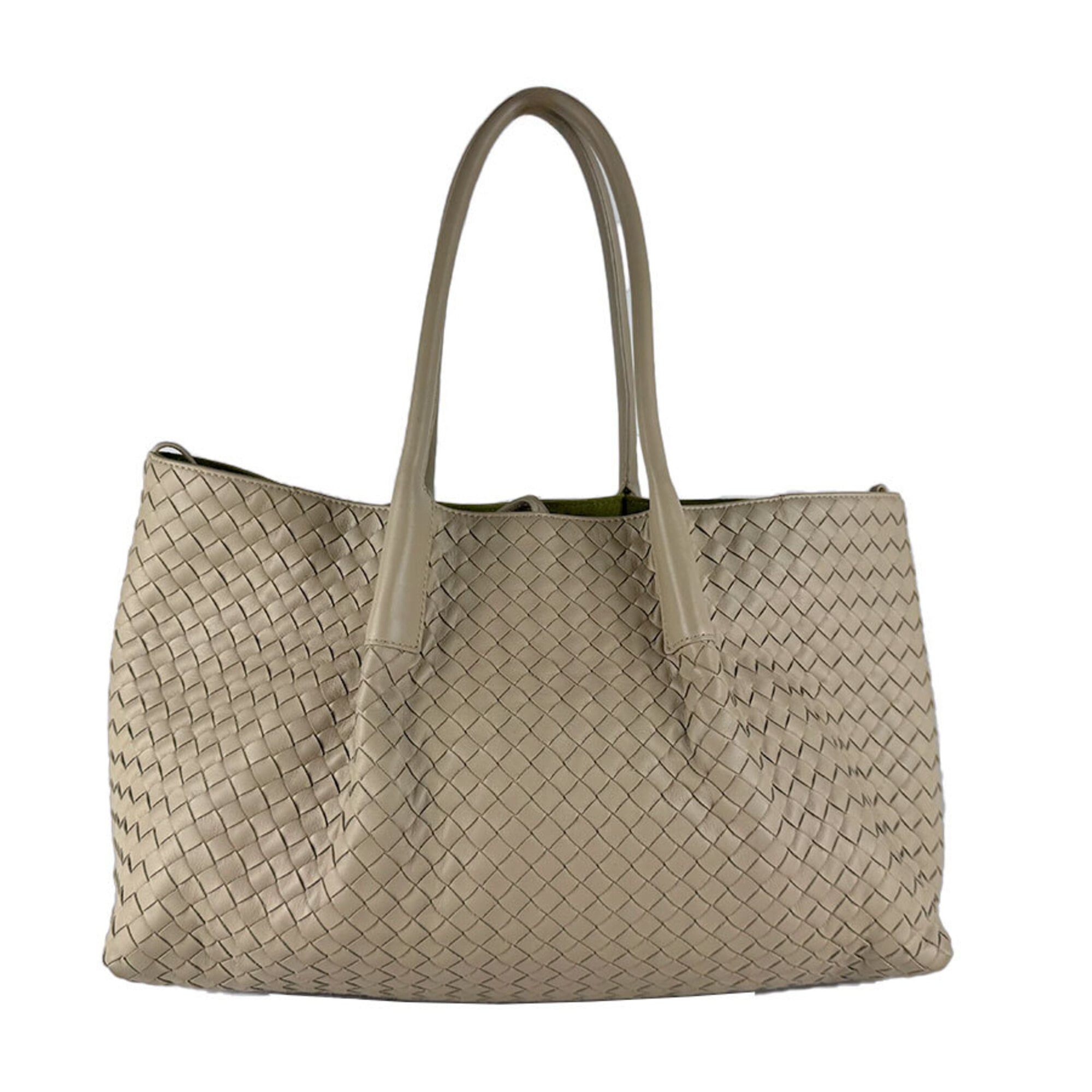 Bottega Veneta Beige Intrecciato Handbag Tote Bag (Pre-Owned)