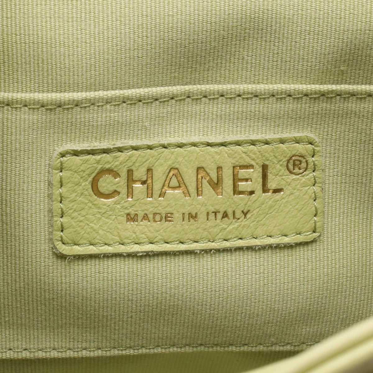 Chanel Matelasse Green Leather Backpack Handbag (Pre-Owned)