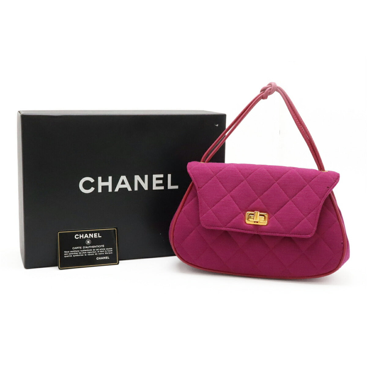 Chanel Matelasse Purple Cotton Handbag (Pre-Owned)