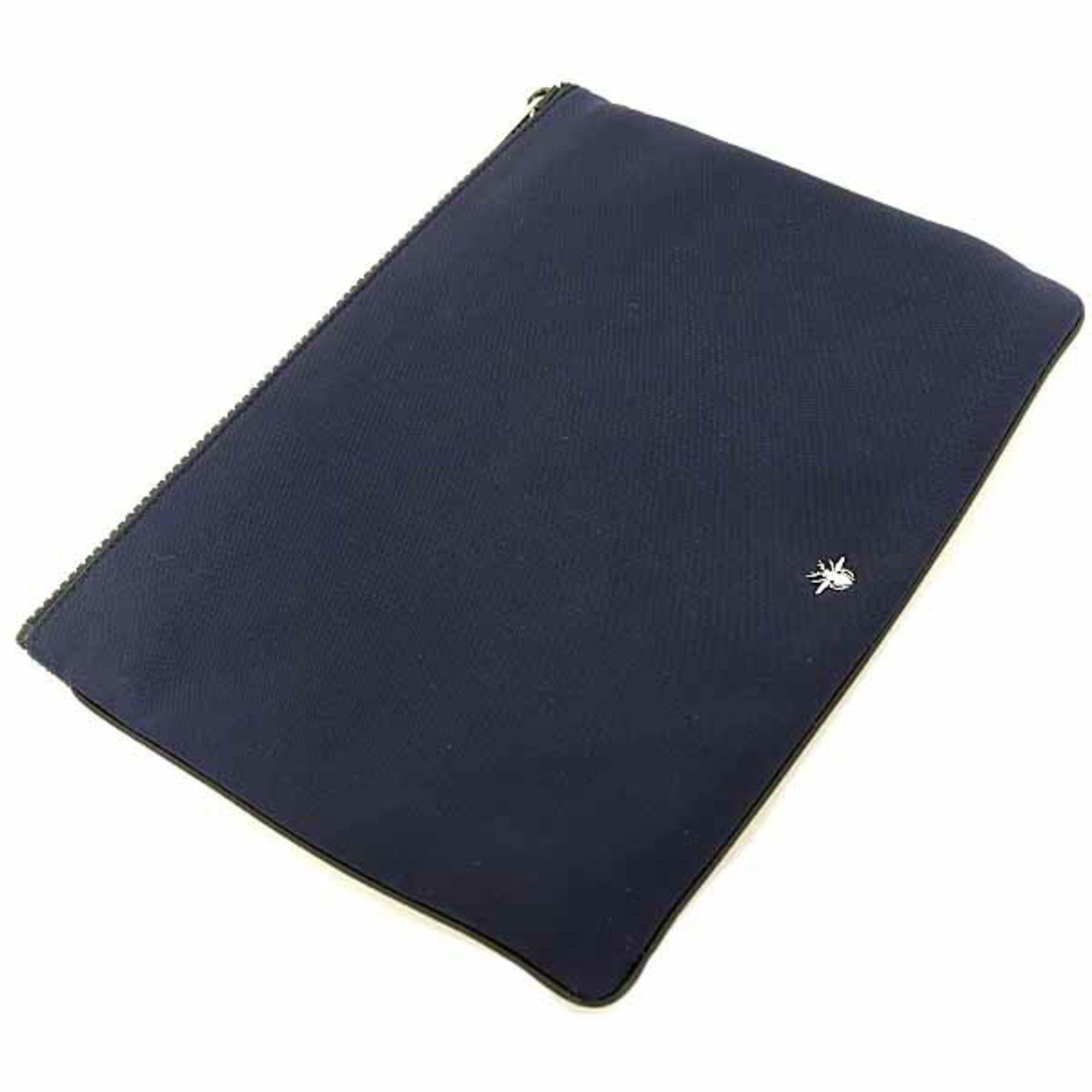 Christian Dior Navy Red Color Nylon Pouch (Pre-Owned)