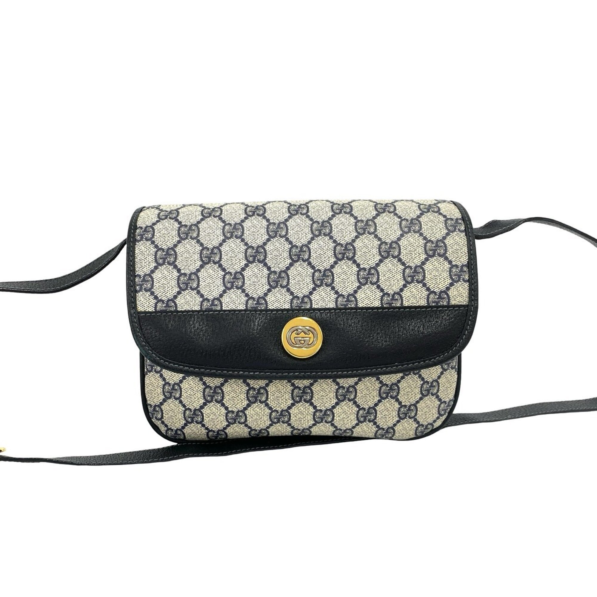 Gucci Navy Leather Pvc Pochette Shoulder Bag (Pre-Owned)