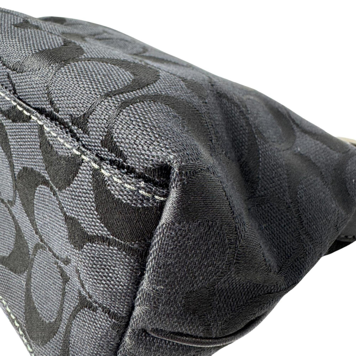 Coach Black Canvas Leather Handbag Pouch Shoulder Bag (Pre-Owned)