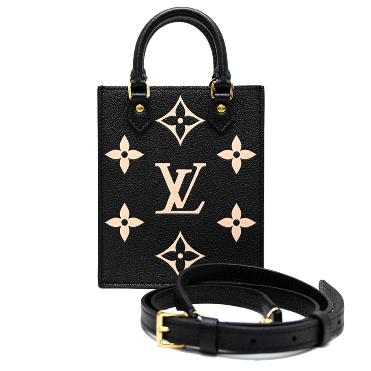 Louis Vuitton Beige Black Monogram Empreinte Handbag (Pre-Owned)