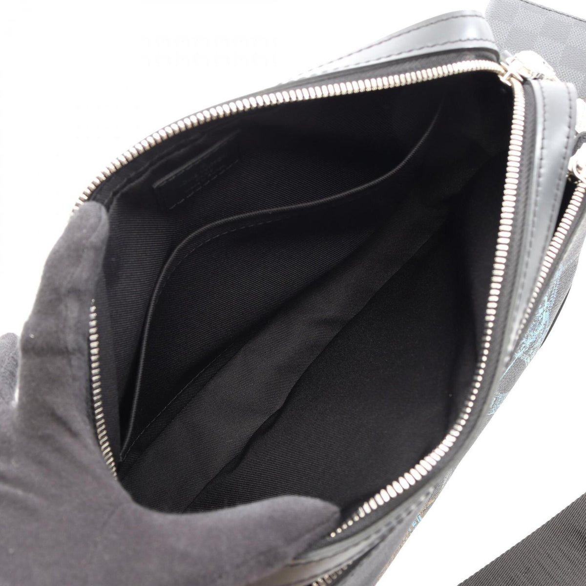 Louis Vuitton Black Coated Canvas Damier Graphite Leather Handbag Shoulder Bag (Pre-Owned)