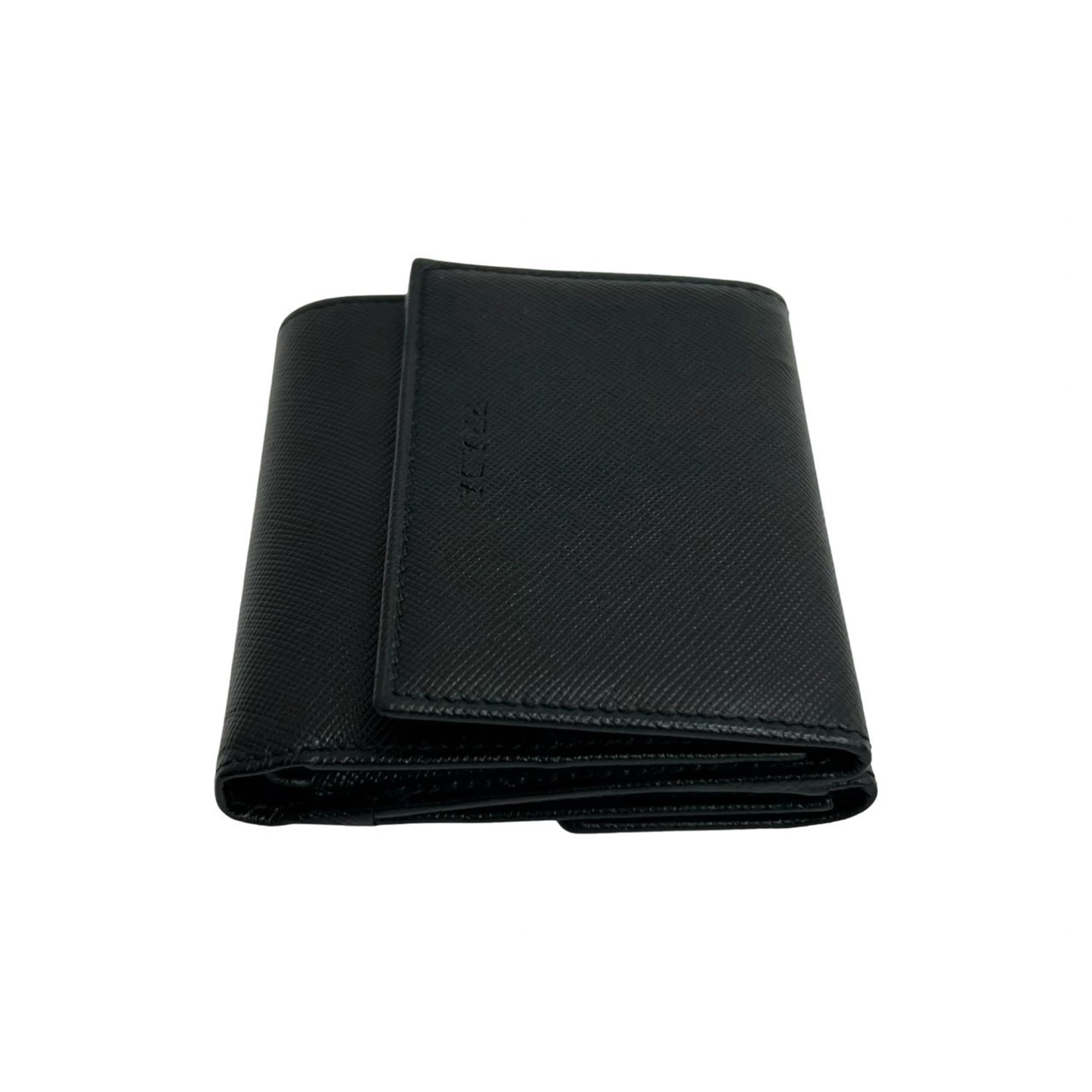 Prada Black Leather Wallet (Tri-Fold) (Pre-Owned)