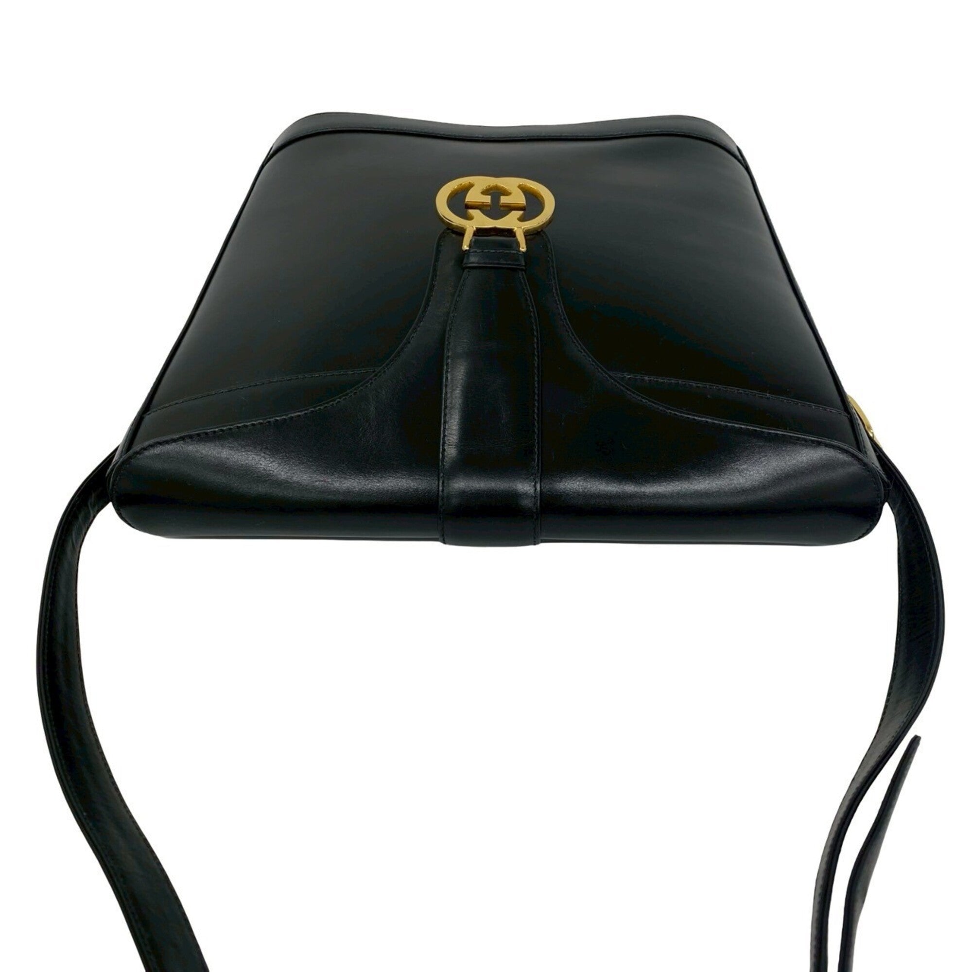 Gucci Black Green Red Color Leather Shoulder Bag (Pre-Owned)