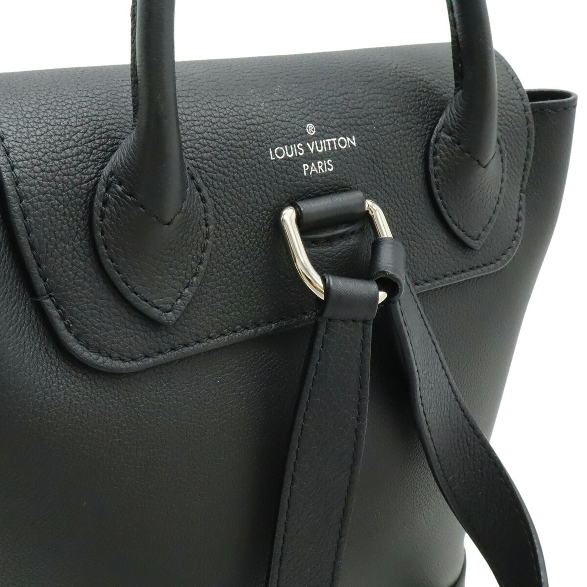 Louis Vuitton Black Noir Leather Backpack (Pre-Owned)