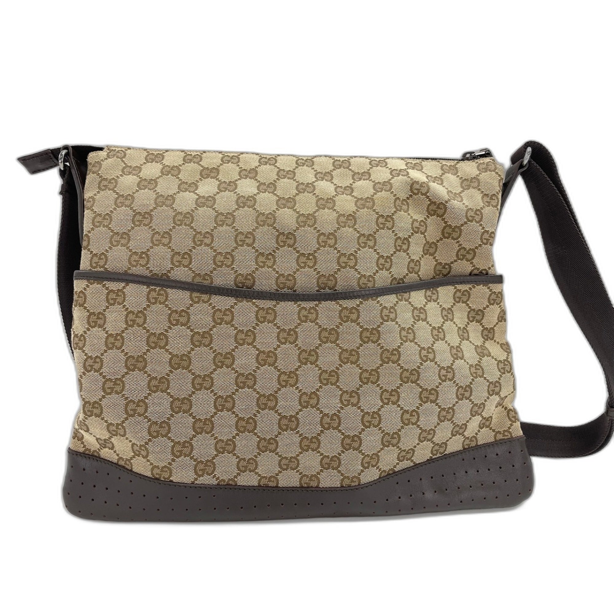 Gucci Brown Clear Gg Canvas Shoulder Bag (Pre-Owned)