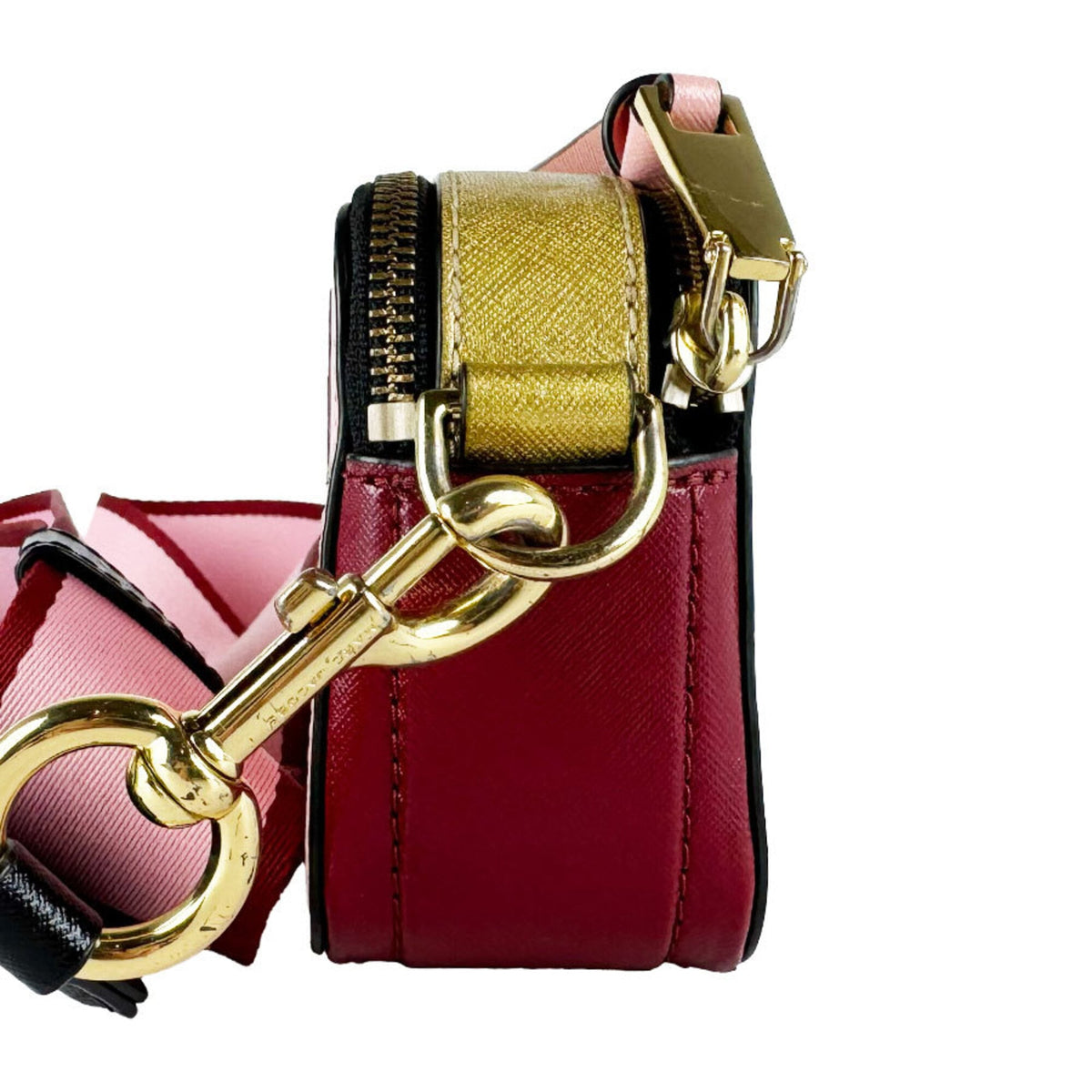 Marc Jacobs Gold Pink Red Color Coated Canvas Shoulder Bag (Pre-Owned)