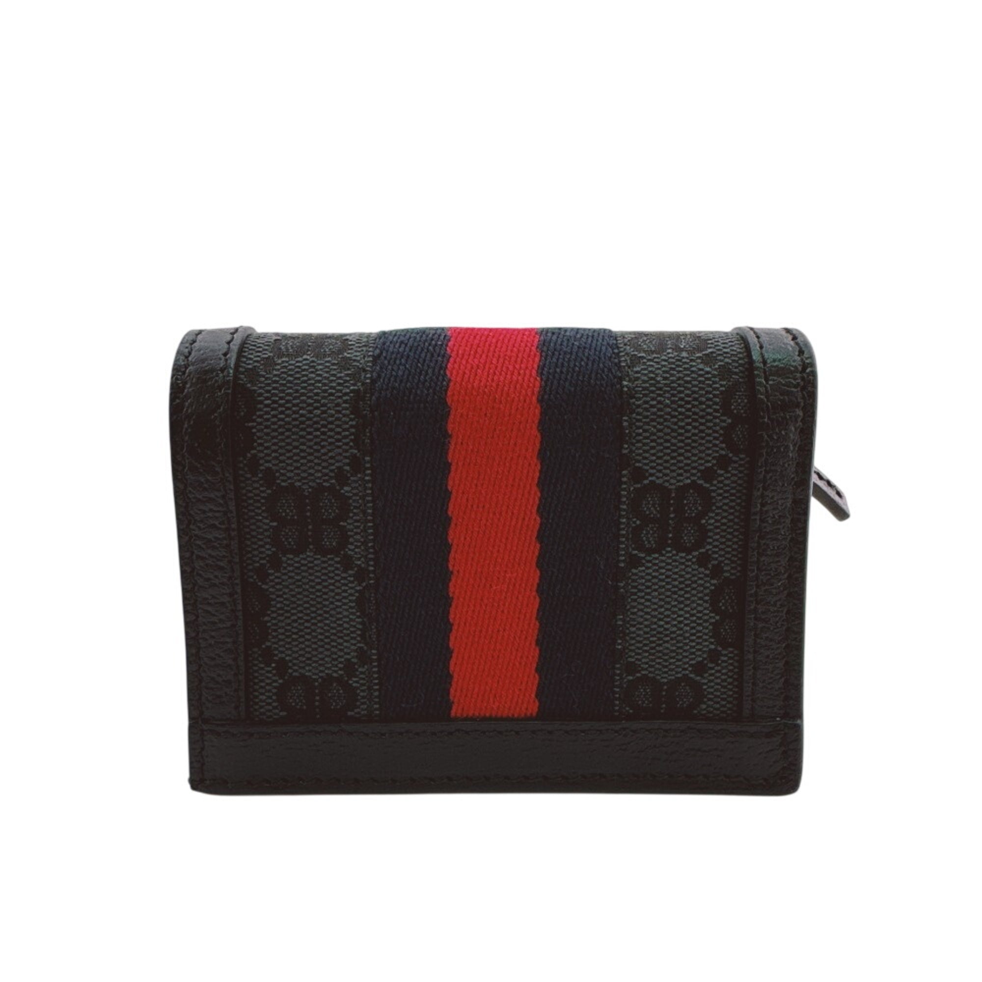 Gucci Black Leather Canvas Wallet (Bi-Fold) (Pre-Owned)