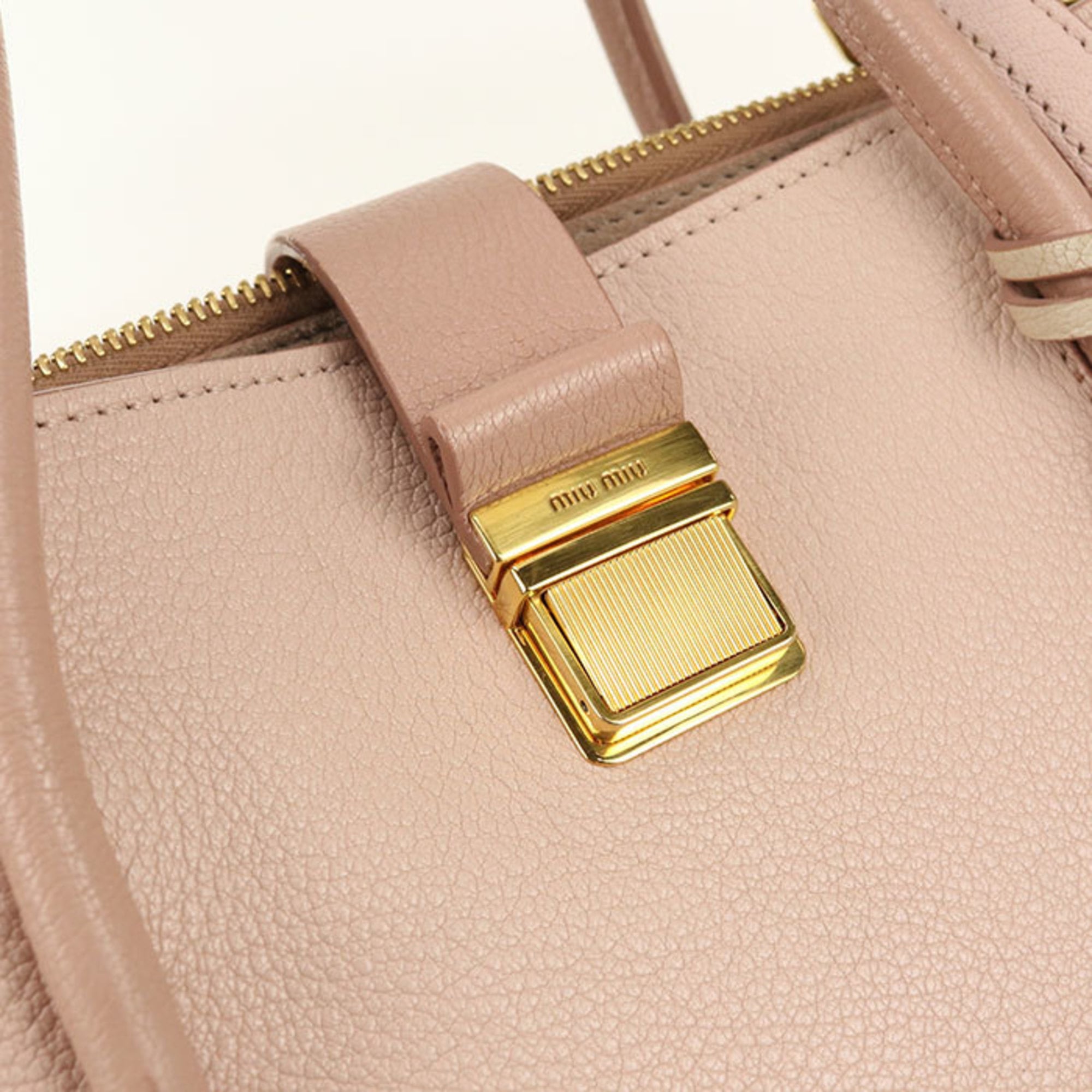 Miu Miu Pink Leather Tote Bag (Pre-Owned)