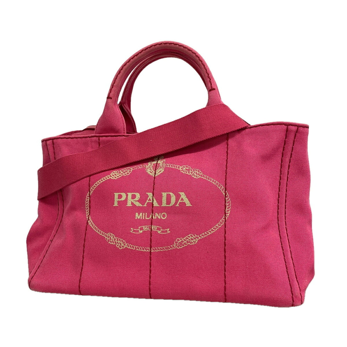 Prada Pink Canvas Tote Bag (Pre-Owned)
