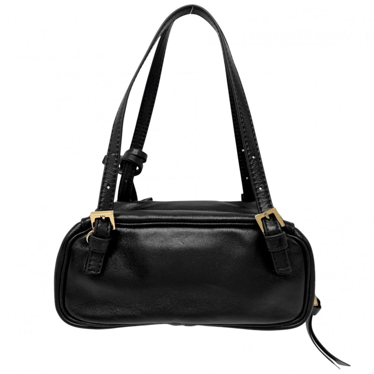 Versace Black Leather Handbag Shoulder Bag (Pre-Owned)