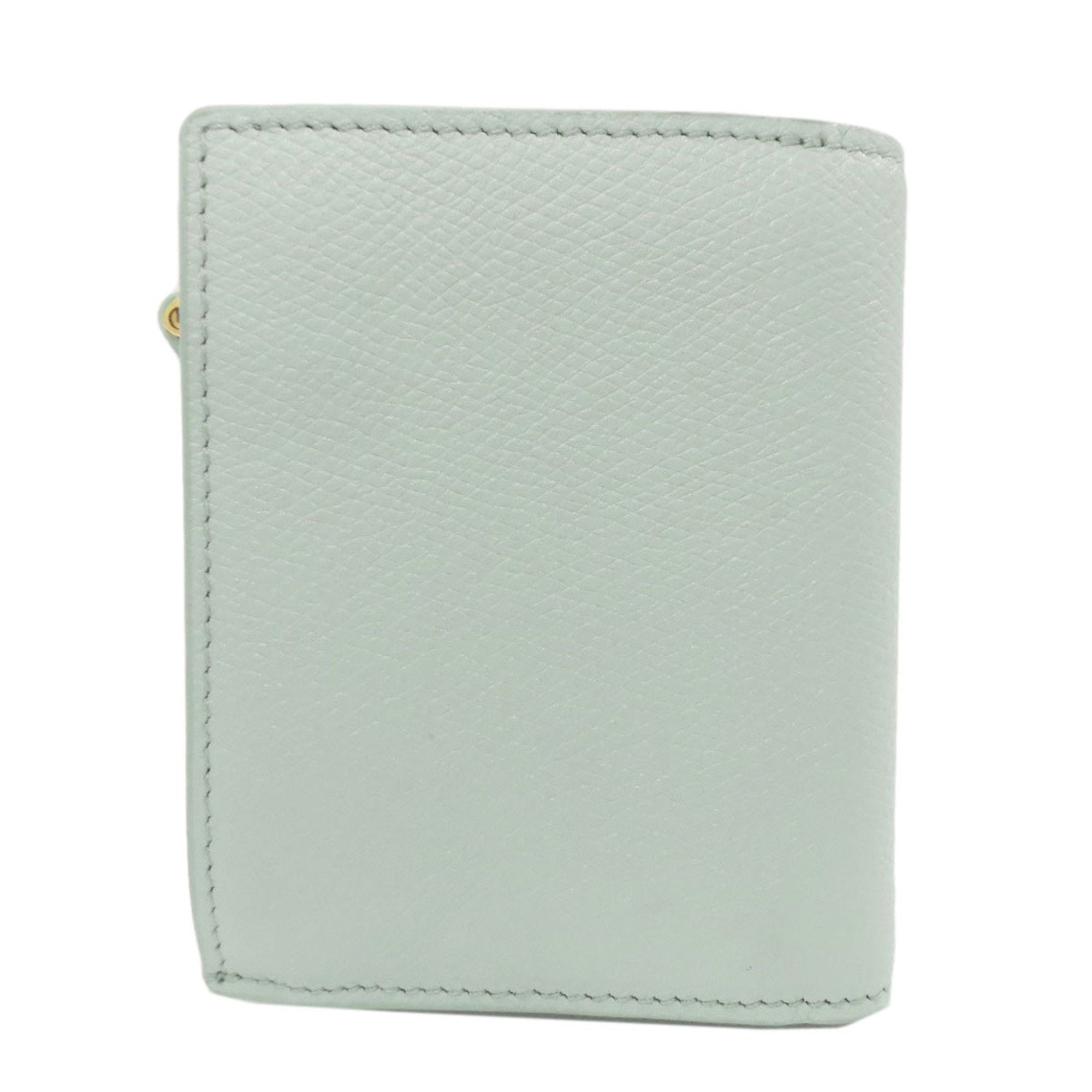Valentino Light Green Leather Wallet (Bi-Fold) (Pre-Owned)