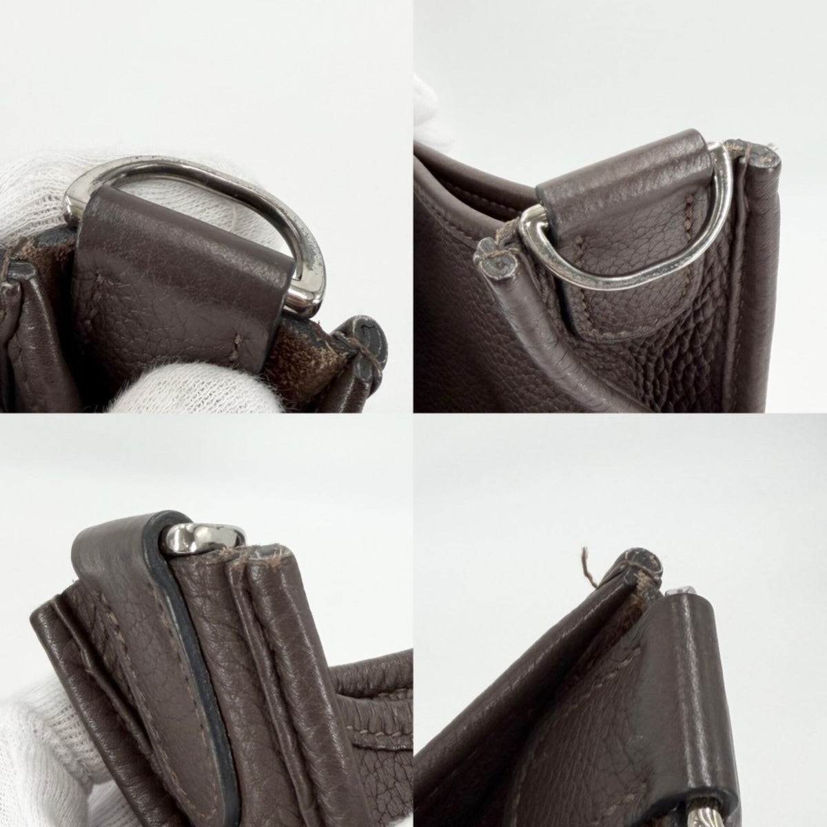 Hermes Evelyne Brown Leather Shoulder Bag (Pre-Owned)