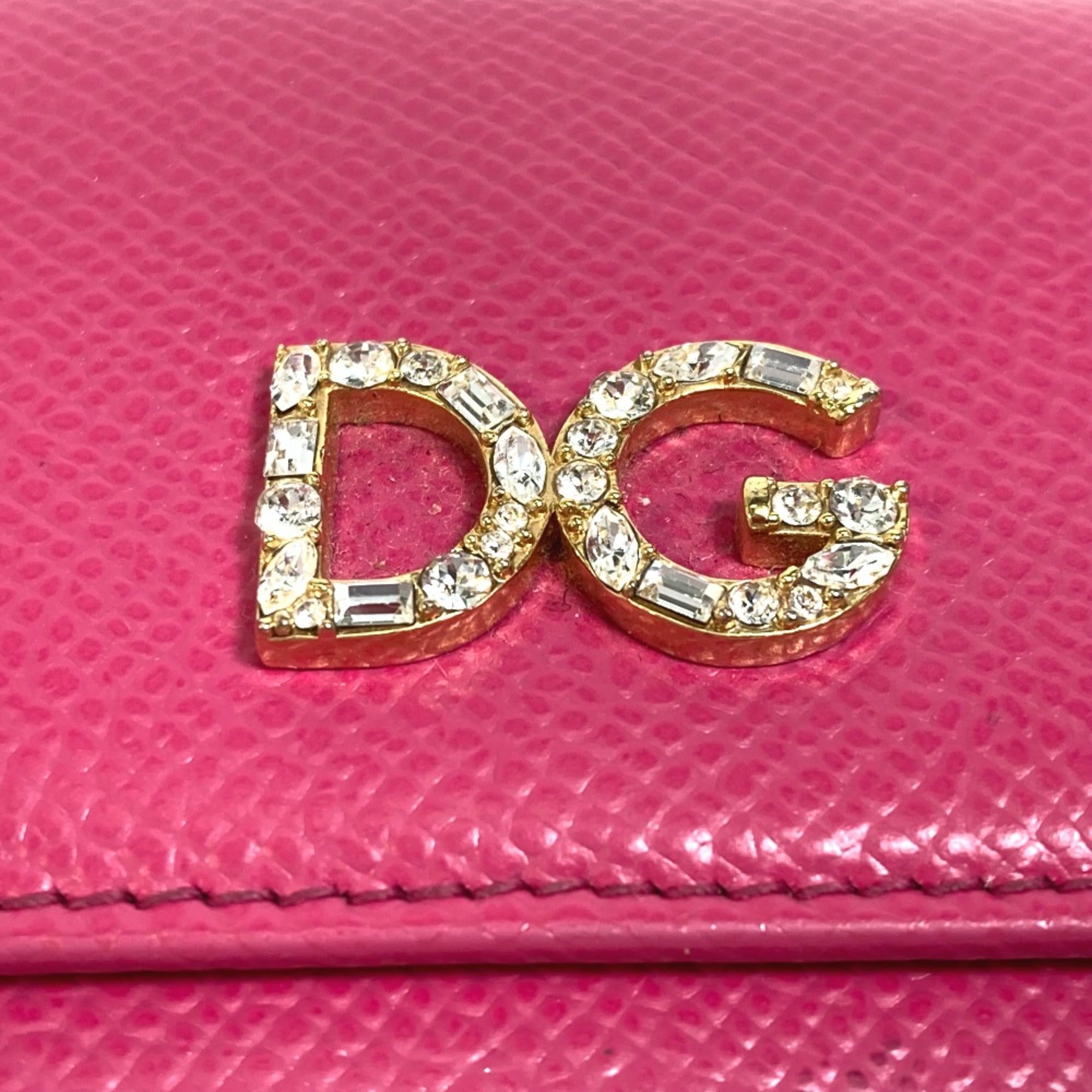 Dolce & Gabbana Pink Leather Wallet (Tri-Fold) (Pre-Owned)