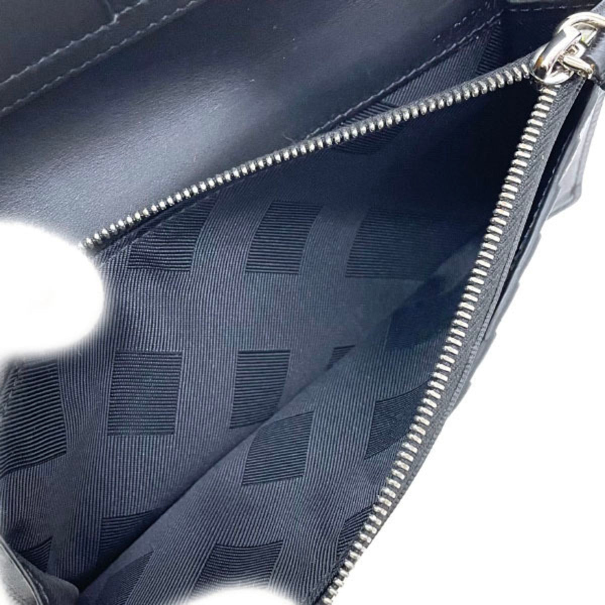 Burberry Black Leather Long Wallet (Bi-Fold) (Pre-Owned)