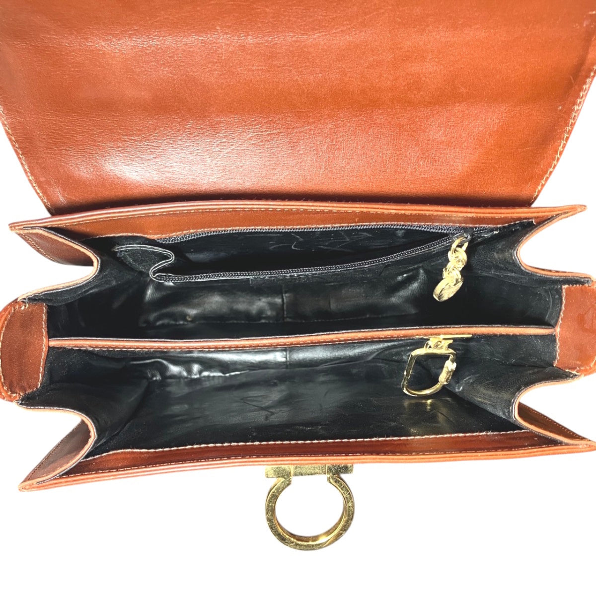 Salvatore Ferragamo Brown Leather Handbag (Pre-Owned)