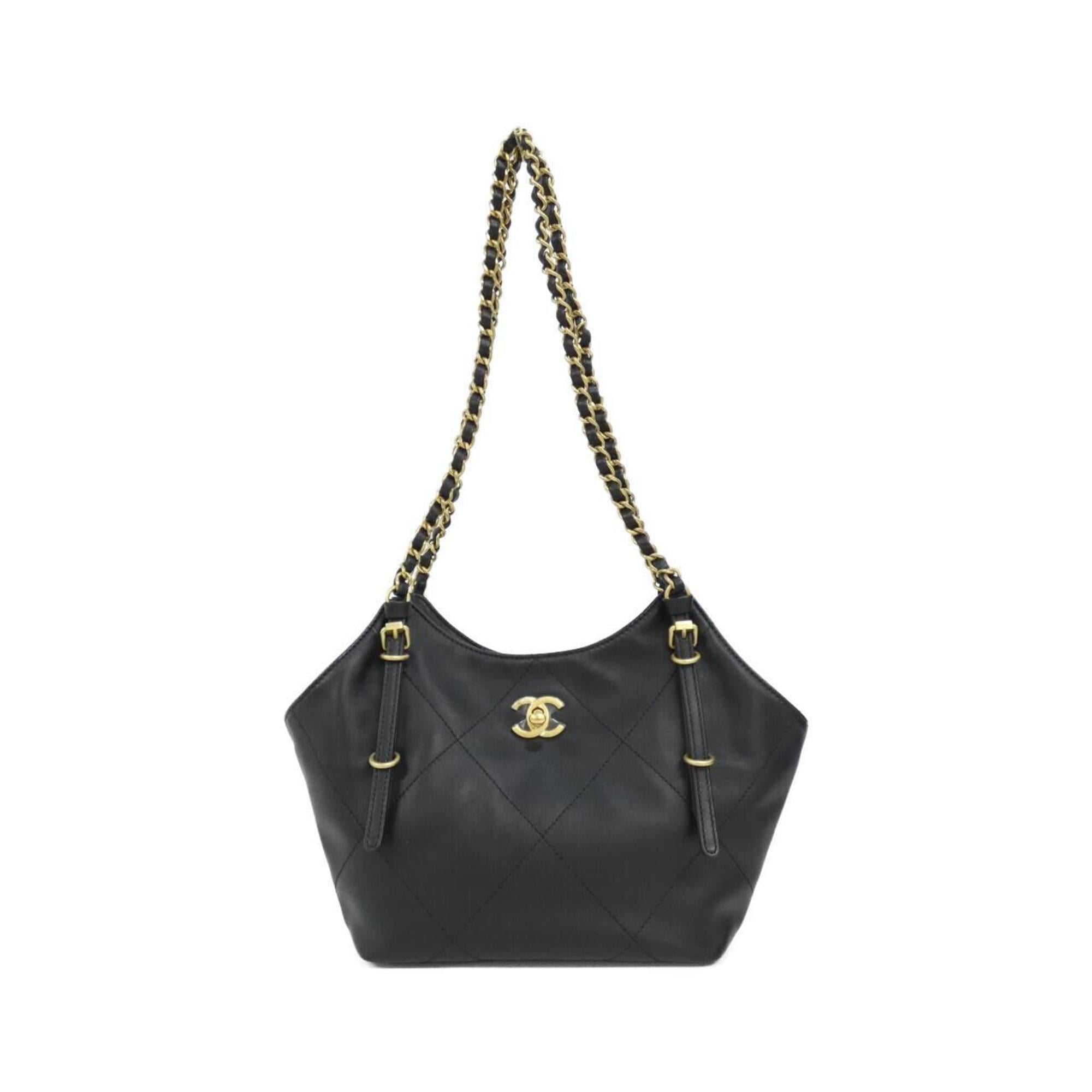 Chanel Black Leather Handbag (Pre-Owned)