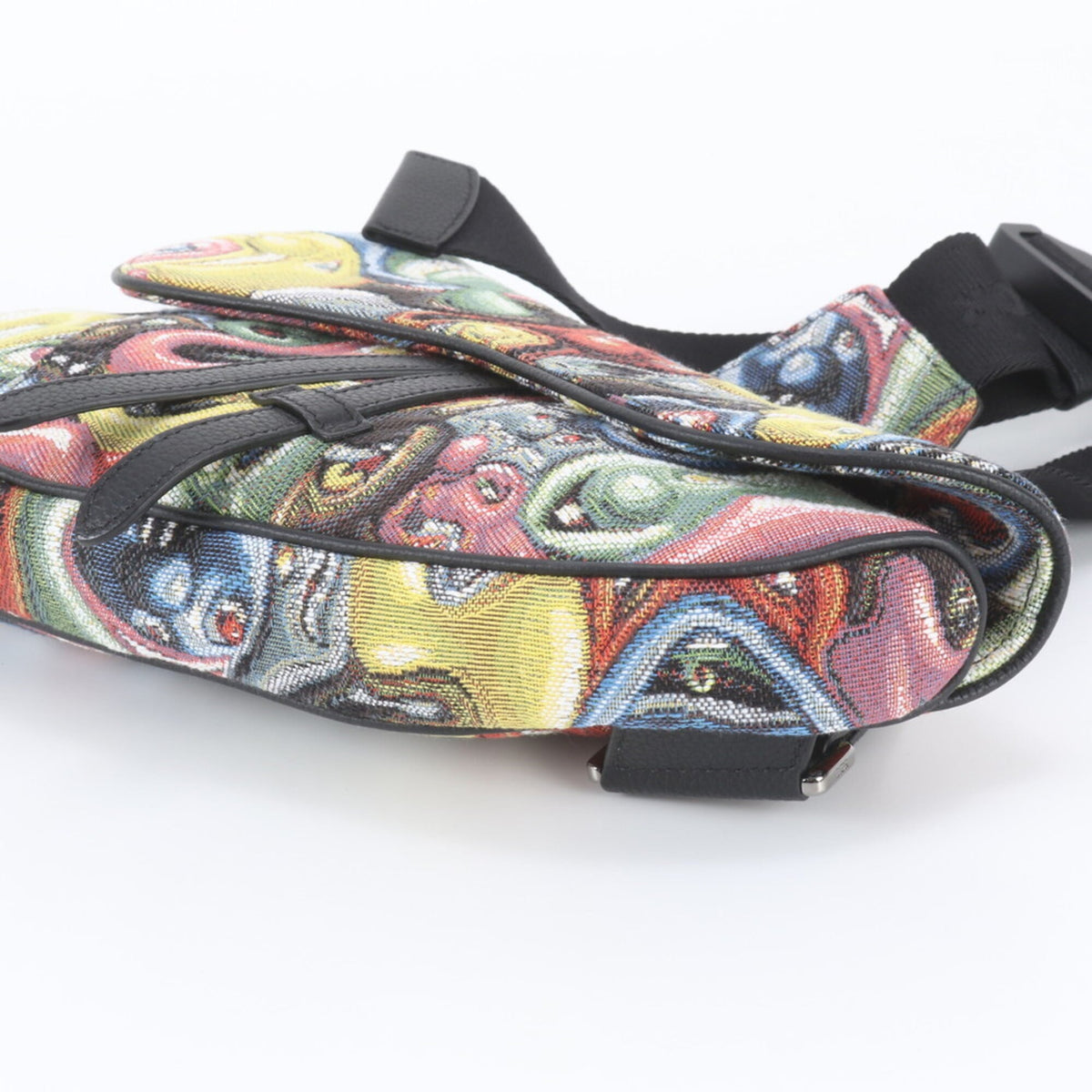Christian Dior Multi-Color Leather Canvas Shoulder Bag Sling Bag (Pre-Owned)