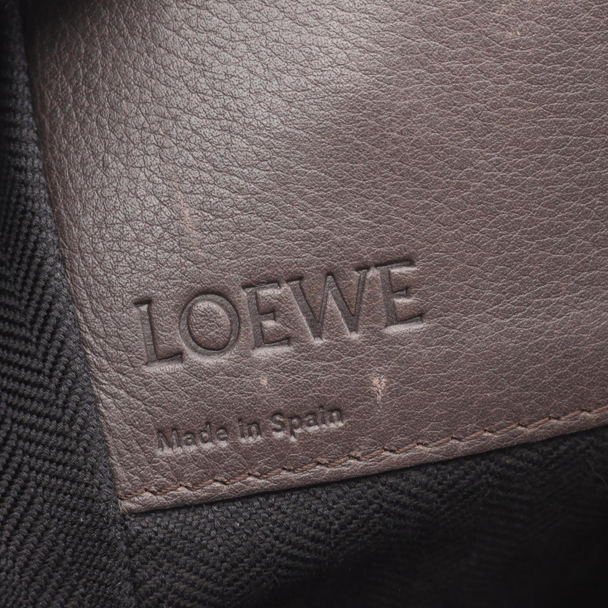 Loewe Beige Brown Gray Leather Handbag (Pre-Owned)