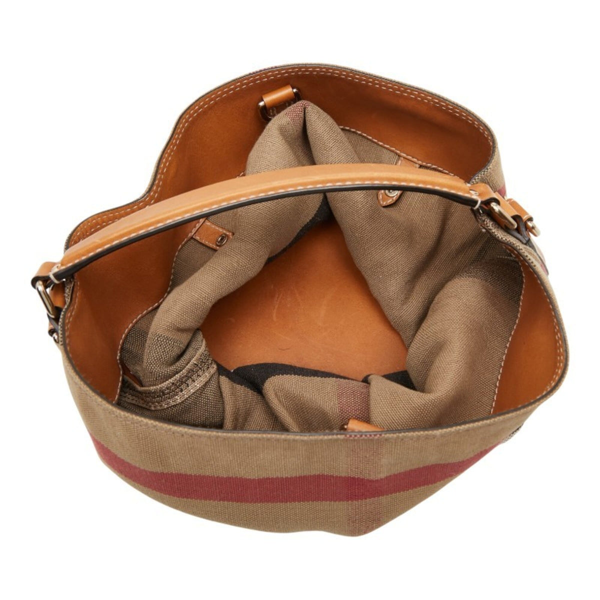 Burberry Beige Canvas Handbag Pouch Shoulder Bag (Pre-Owned)