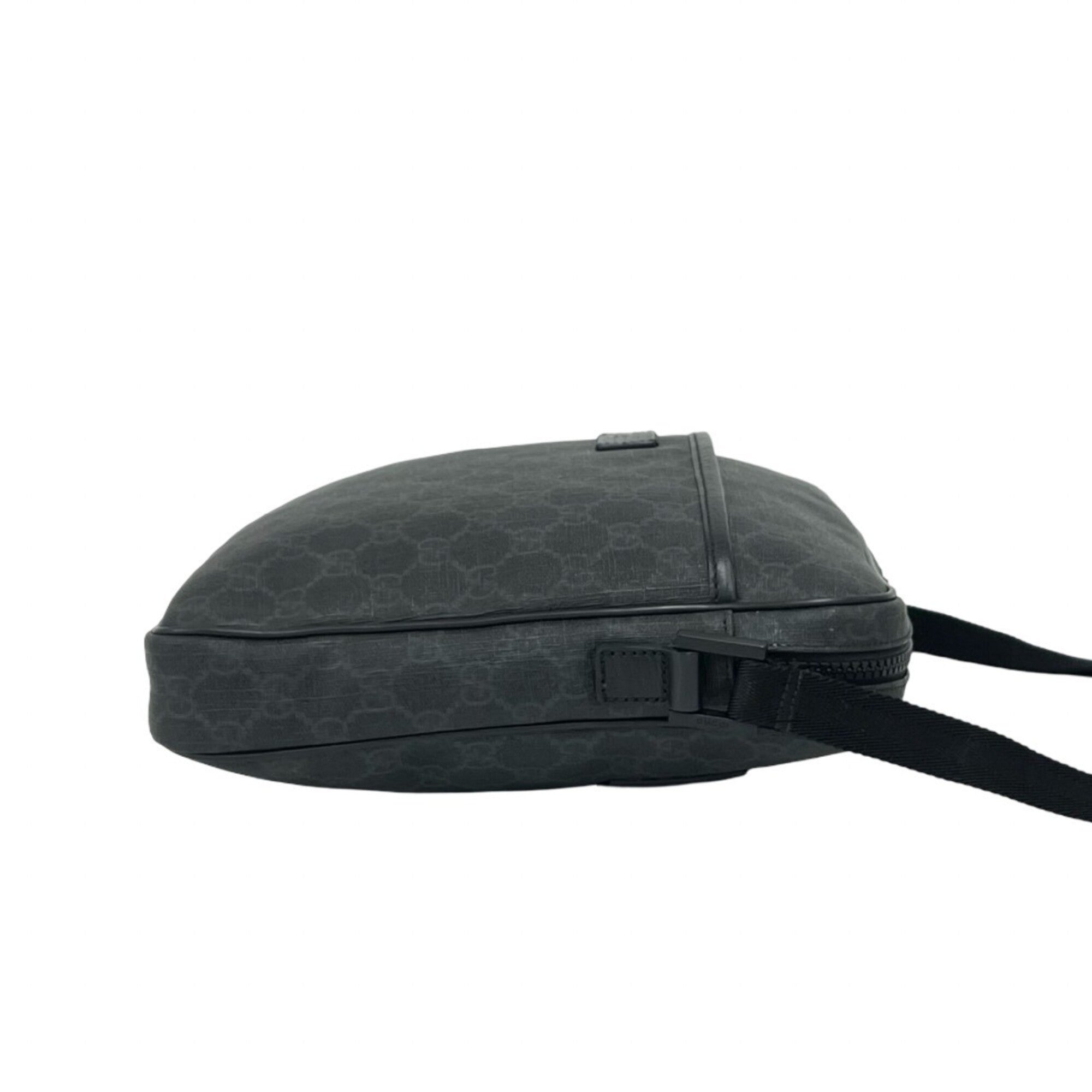 Gucci Black Pvc Leather Messenger Bag Shoulder Bag (Pre-Owned)