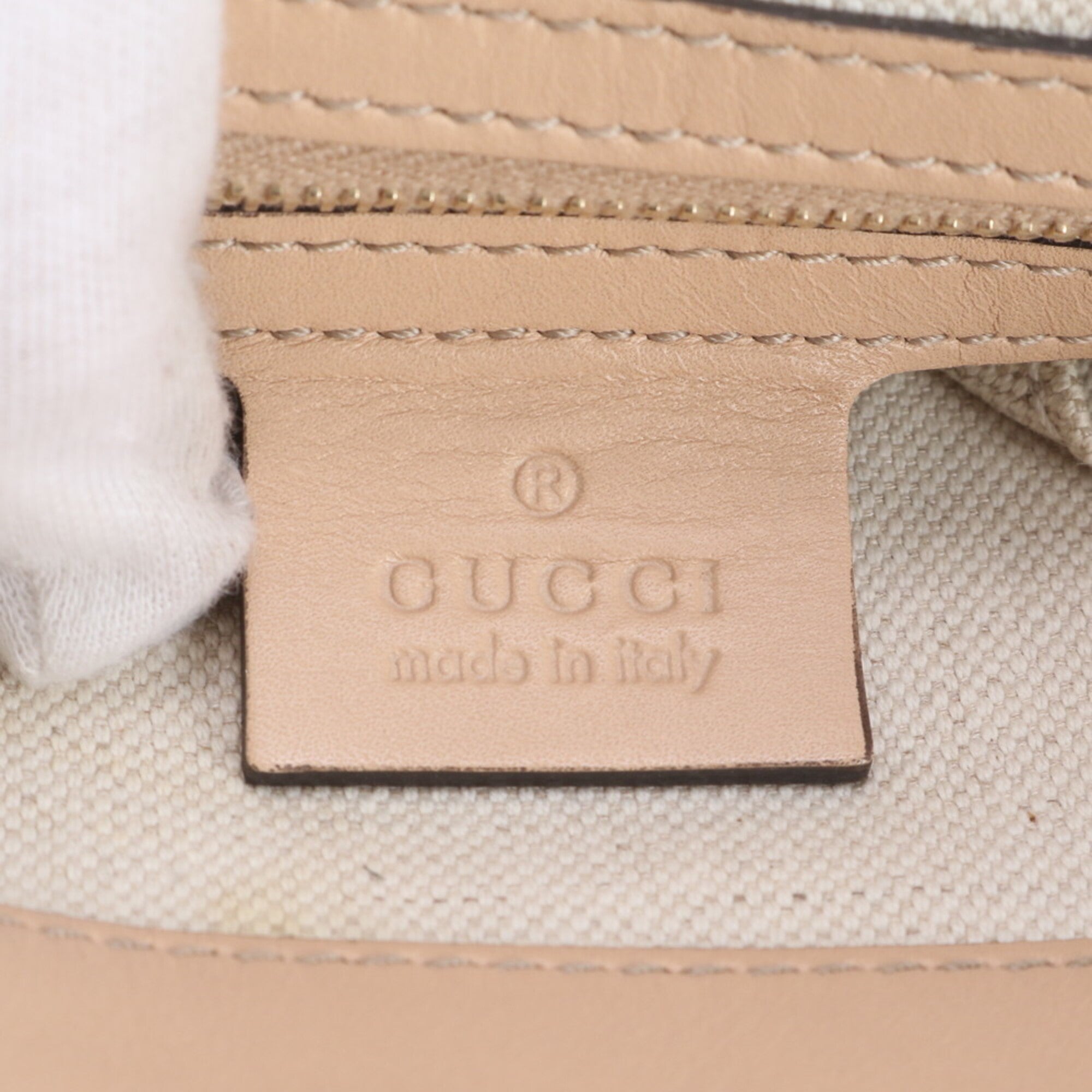 Gucci Beige Pink Gg Canvas Handbag Tote Bag (Pre-Owned)