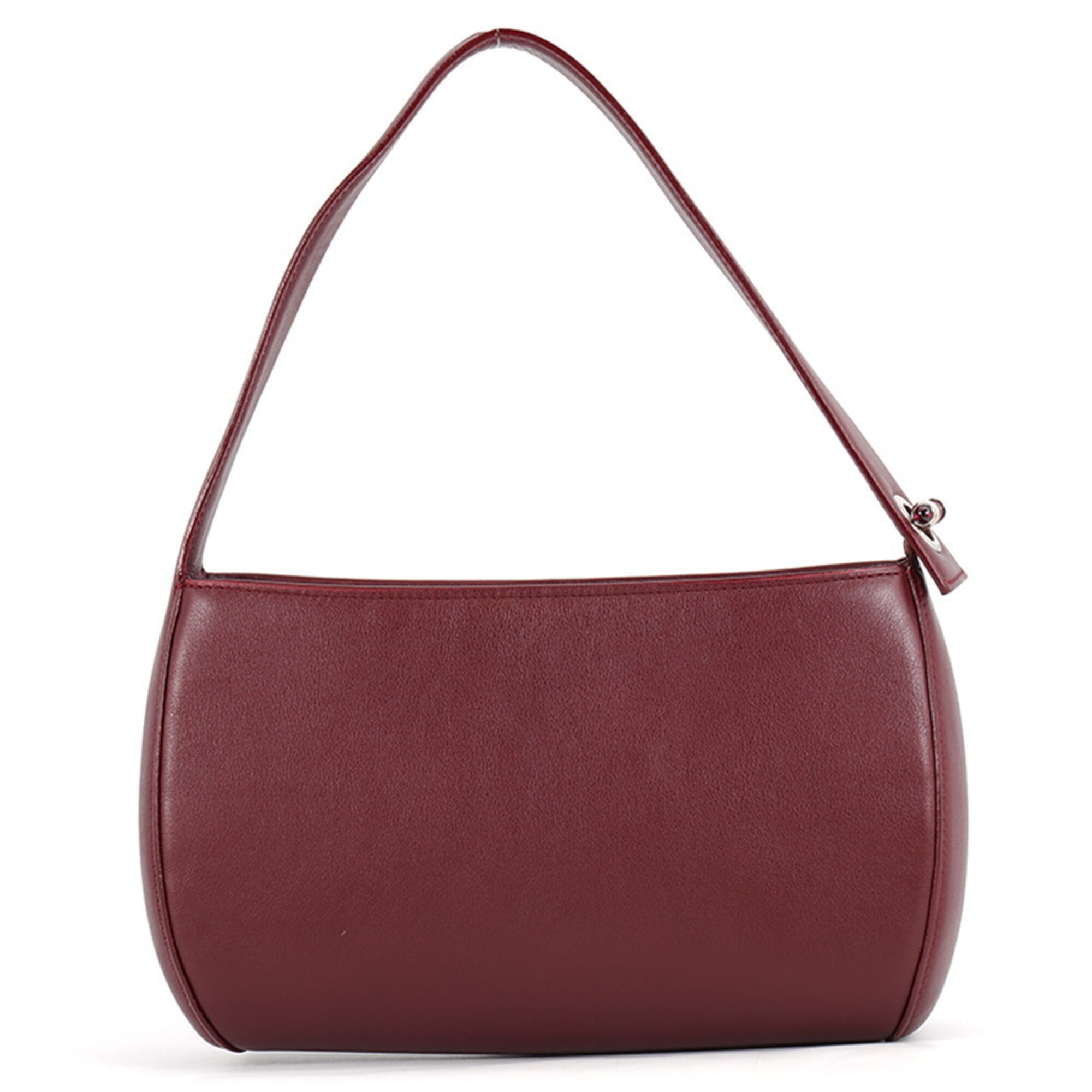 Cartier Cabochon Bordeaux Leather Handbag Shoulder Bag (Pre-Owned)