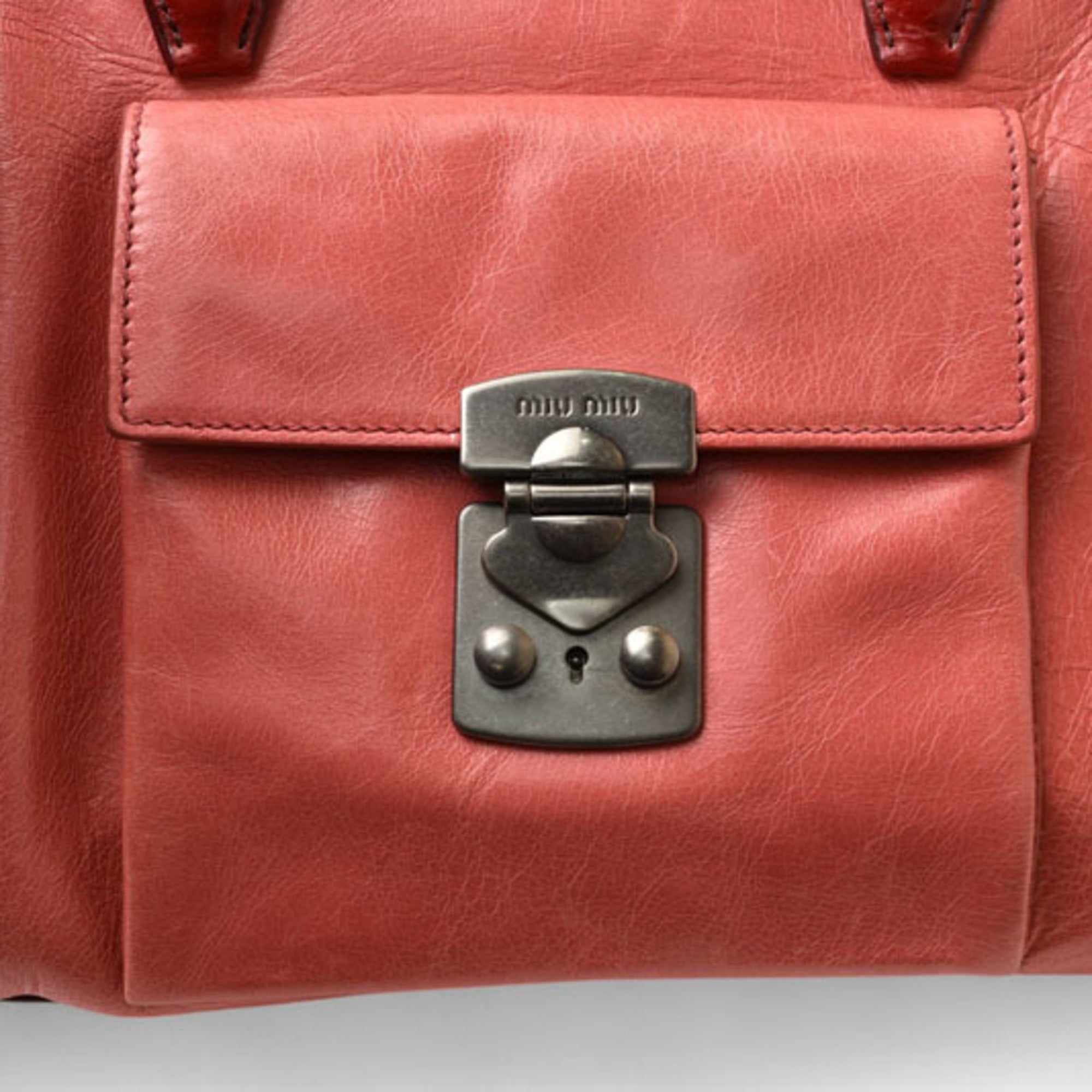 Miu Miu Leather Handbag Shoulder Bag Tote Bag (Pre-Owned)