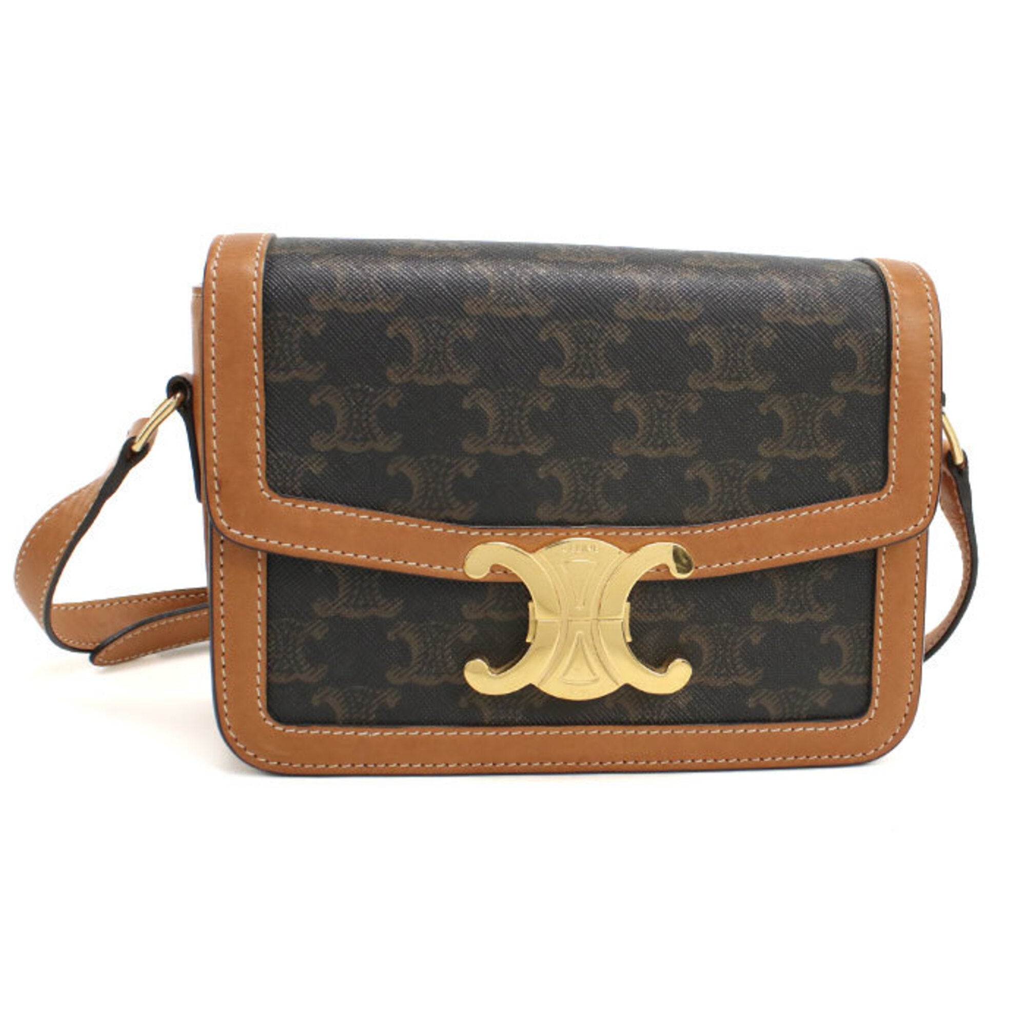Celine Brown Pvc Leather Shoulder Bag (Pre-Owned)