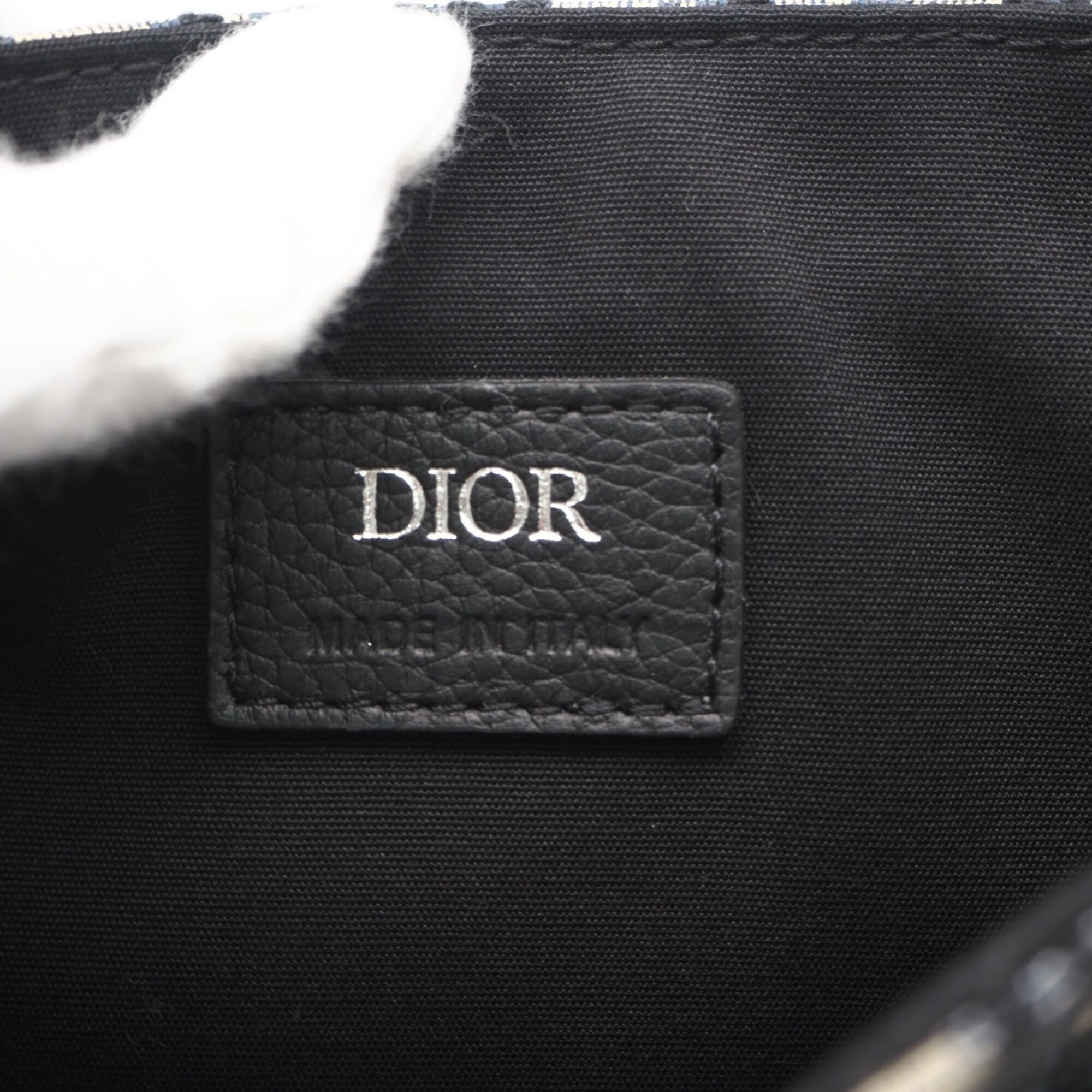 Christian Dior Beige Navy Canvas Messenger Bag Shoulder Bag (Pre-Owned)