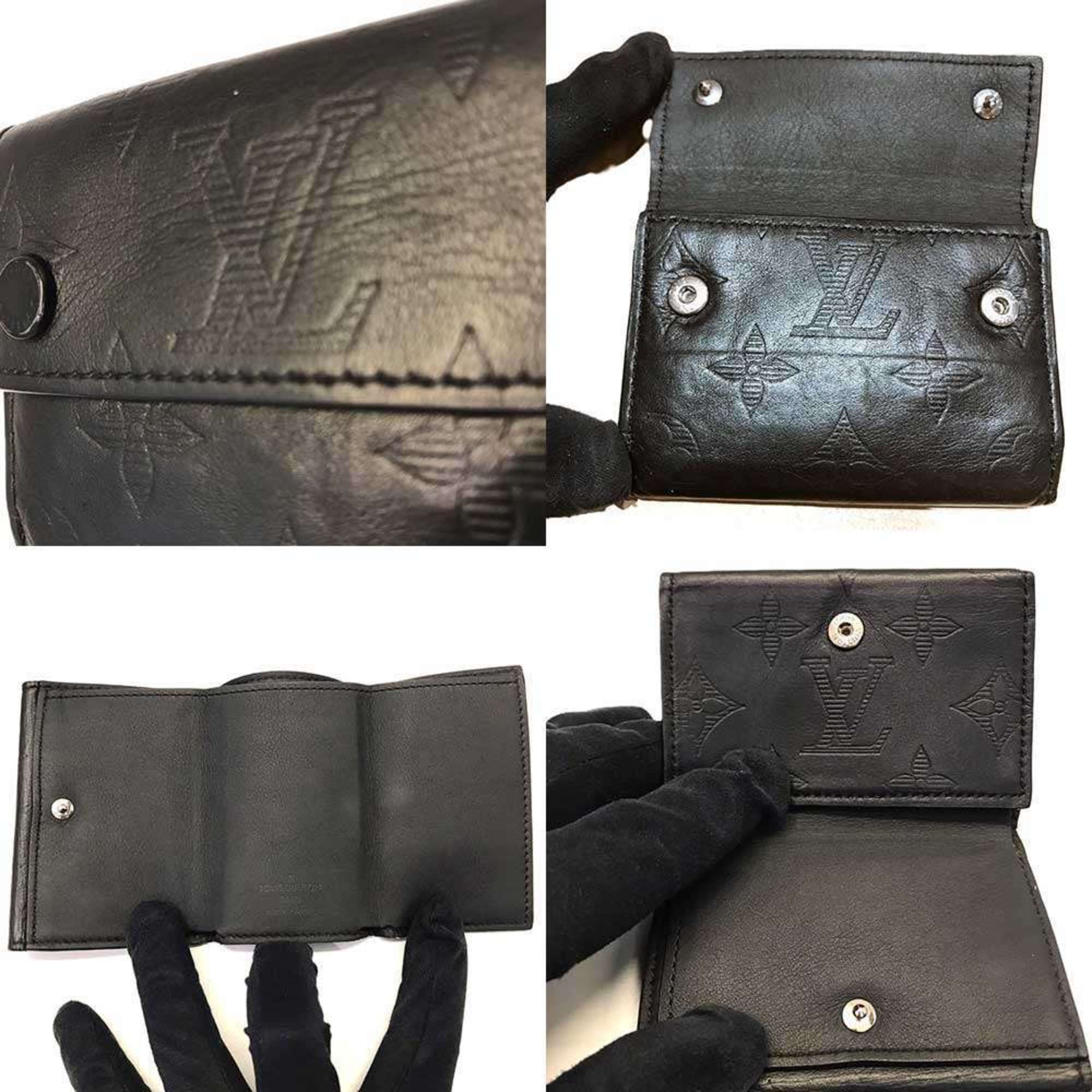 Louis Vuitton Monogram Shadow Black Monogram Shadow Wallet (Tri-Fold) (Pre-Owned)