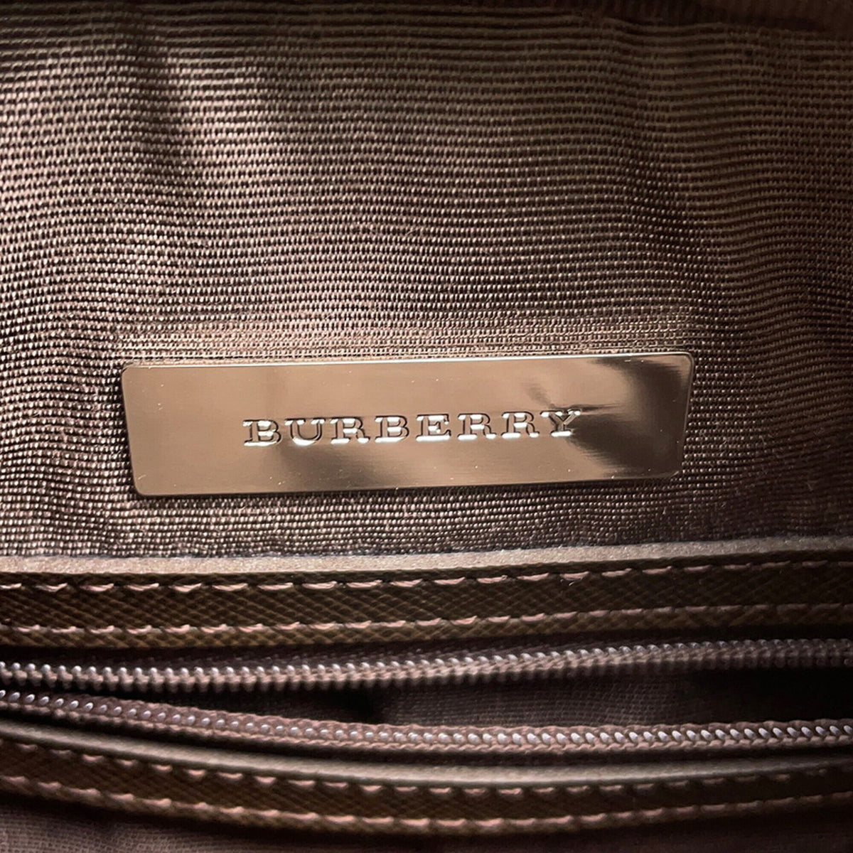 Burberry Beige Black Red Color Canvas Leather Shoulder Bag (Pre-Owned)