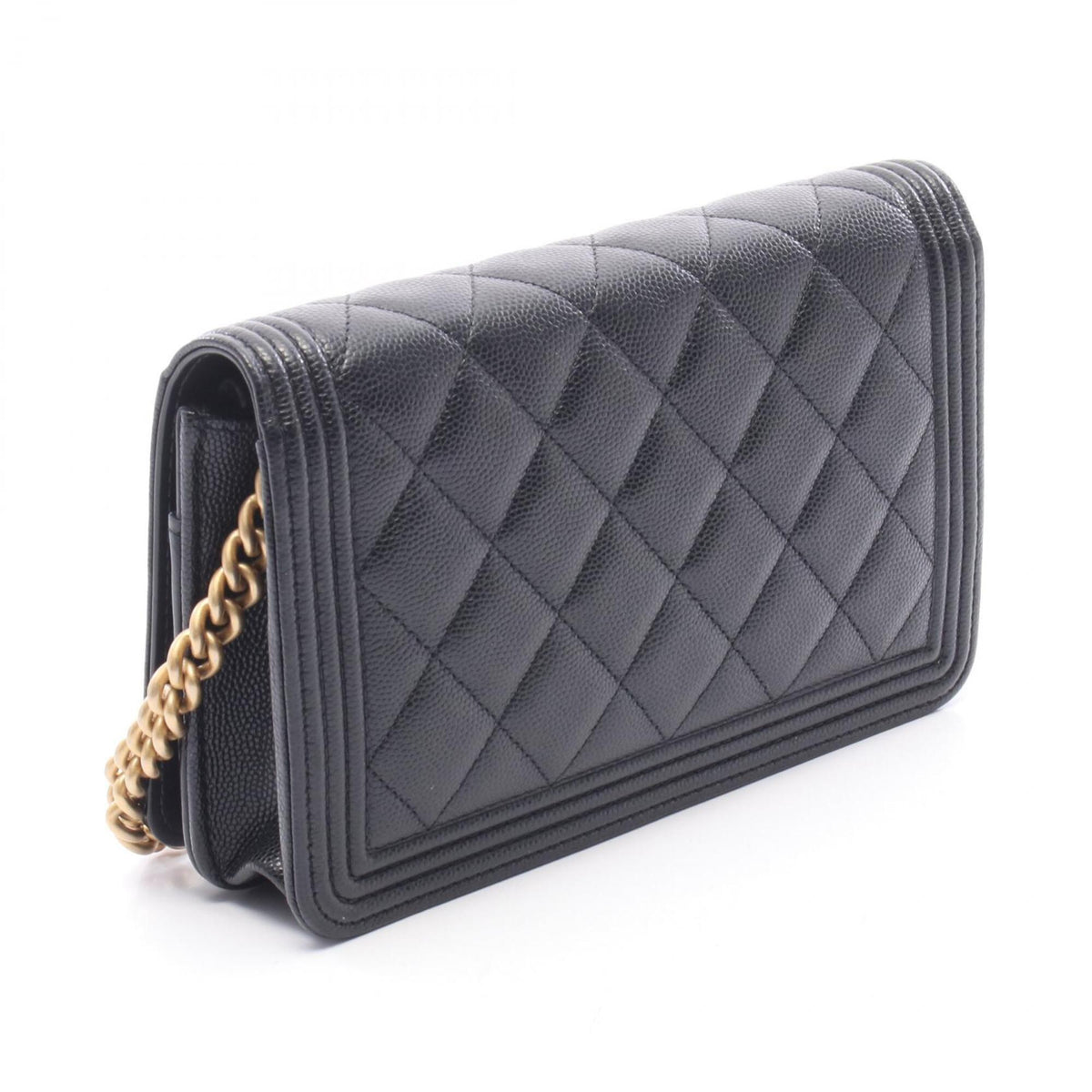 Chanel Black Grained Calfskin Handbag Shoulder Bag (Pre-Owned)